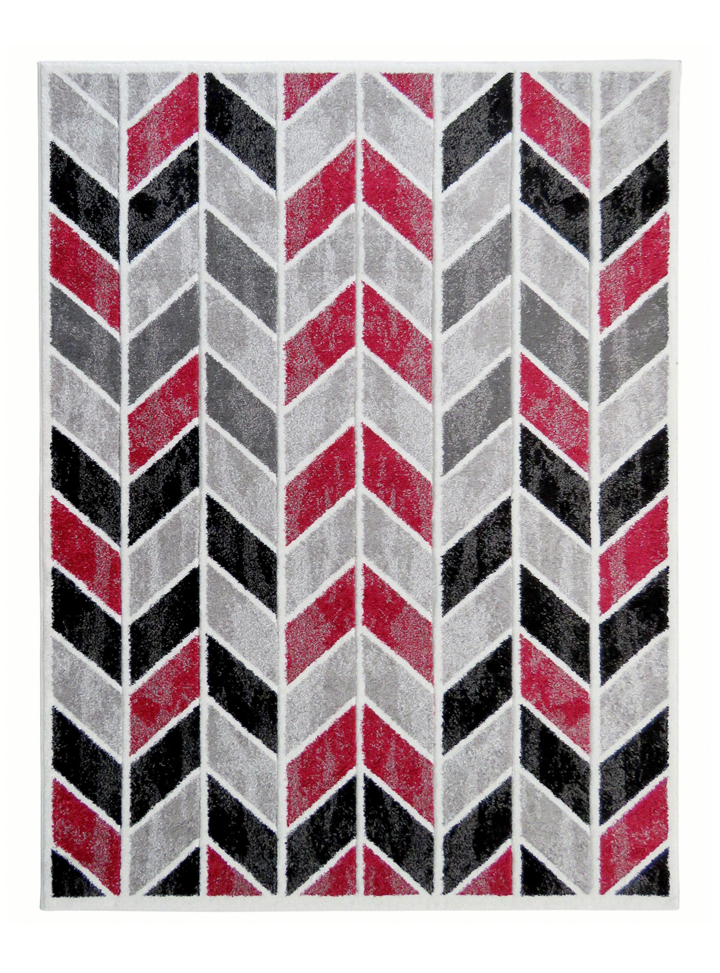 Alfombra Carved D4 170x230 cm Rojo-0