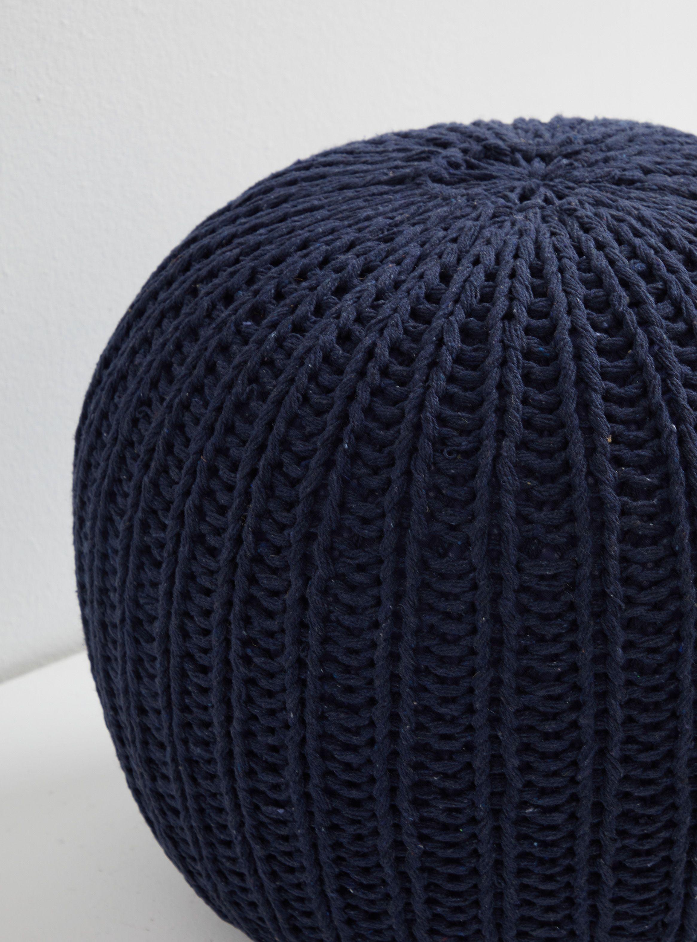 Pouf Tejido Negro 50 x 35 cm-2