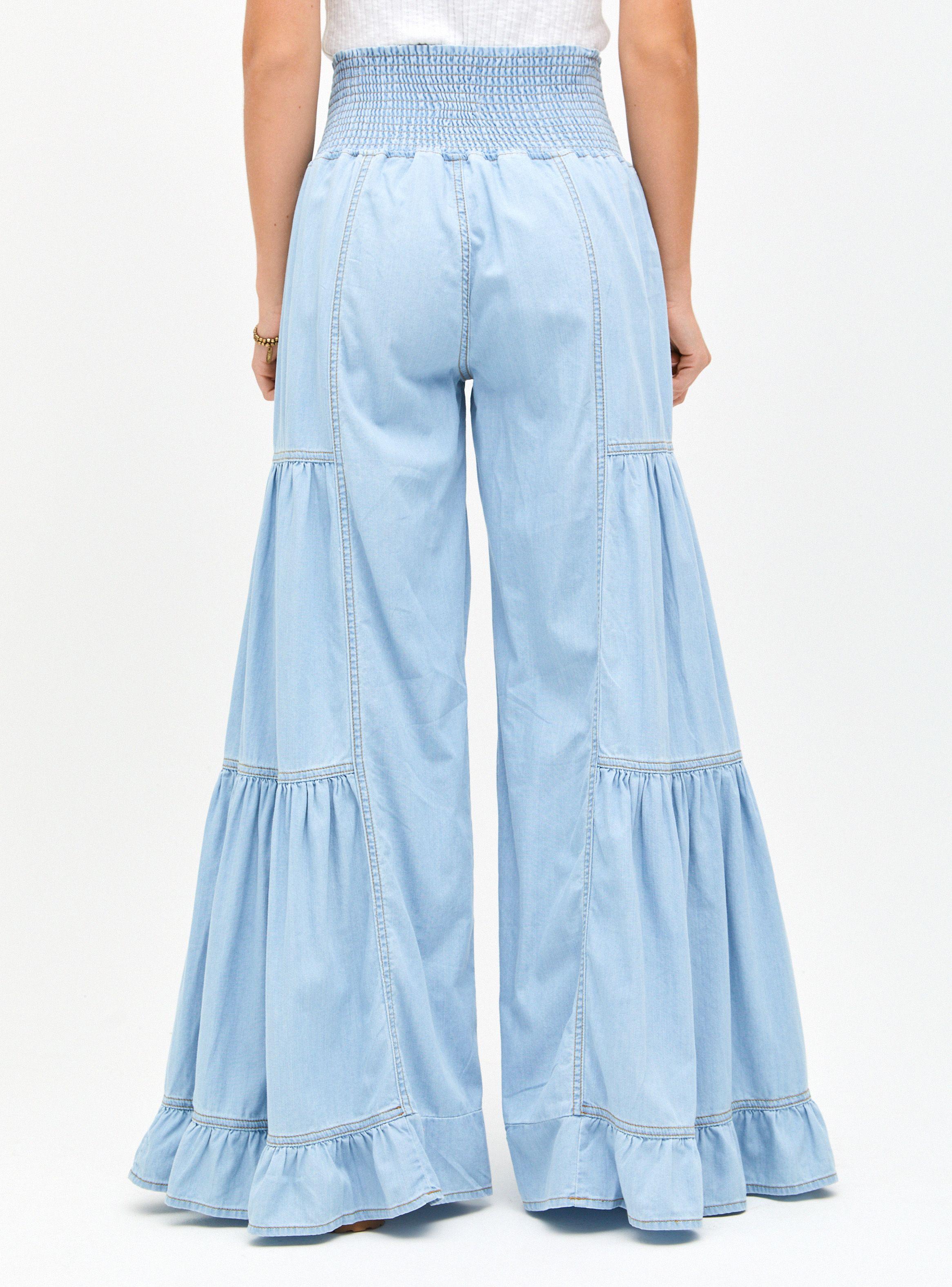 Jeans Pretina Elasticada Panal con Capas y Recogidos-1