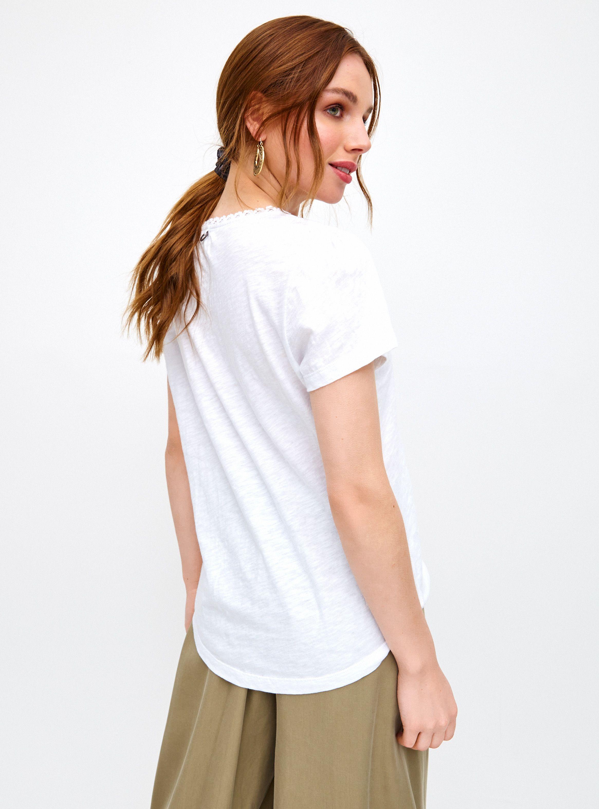 Polera con Abertura Escote y detalles de Broderie-1