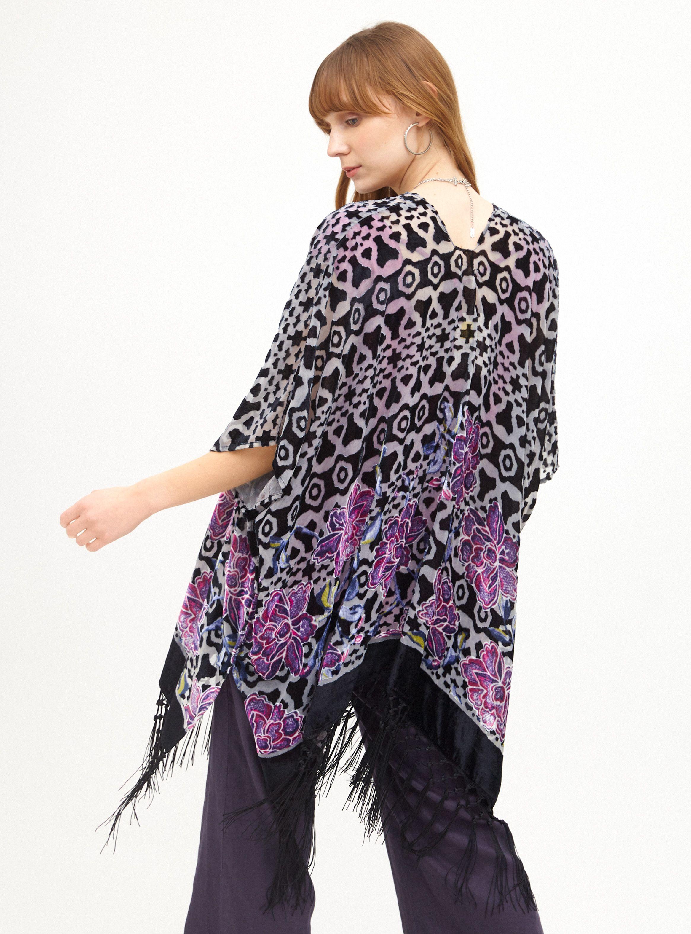 Blusa Kimono Larga Color Solido con Distintos Largos-1
