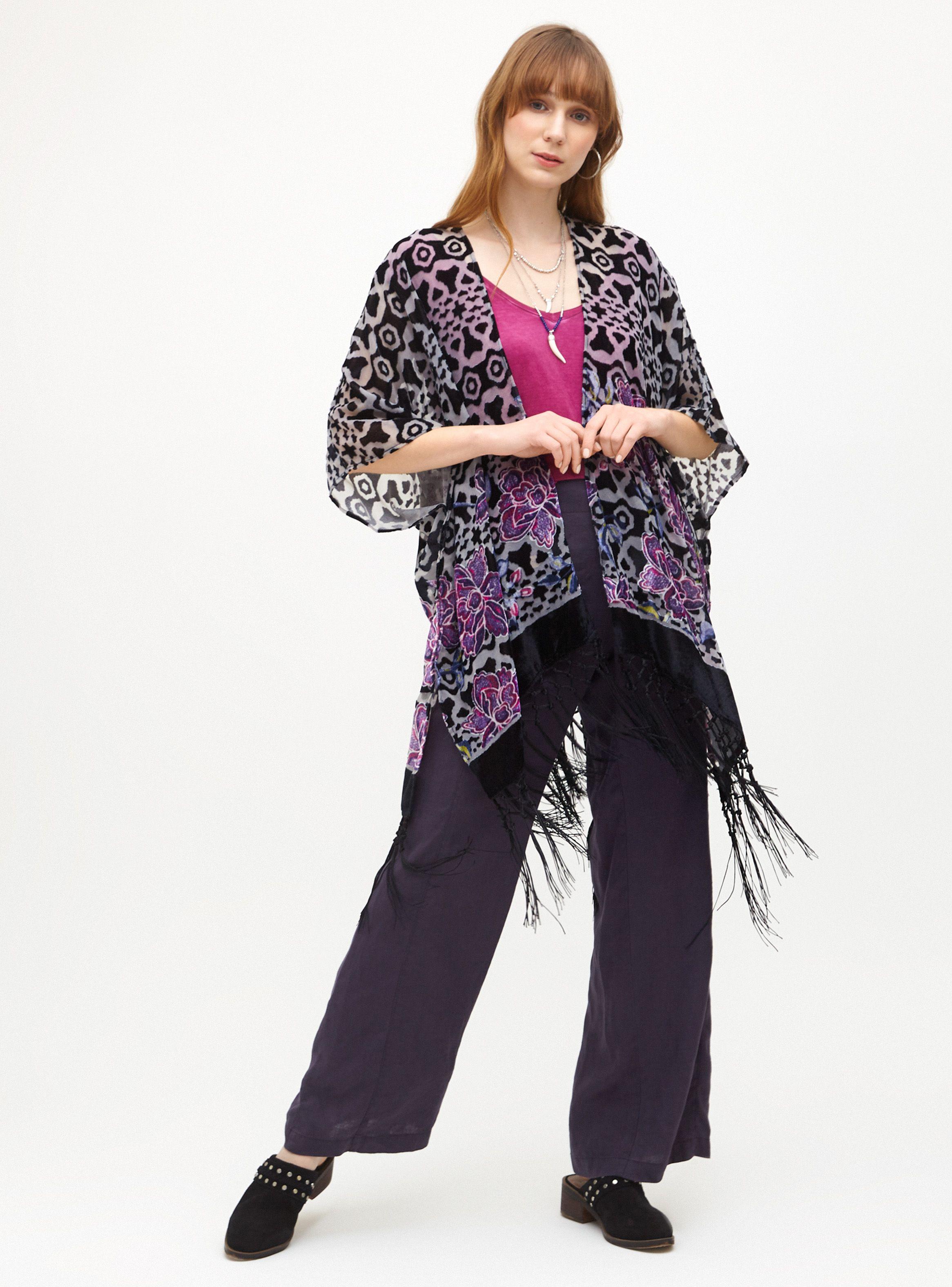 Blusa Kimono Larga Color Solido con Distintos Largos-3