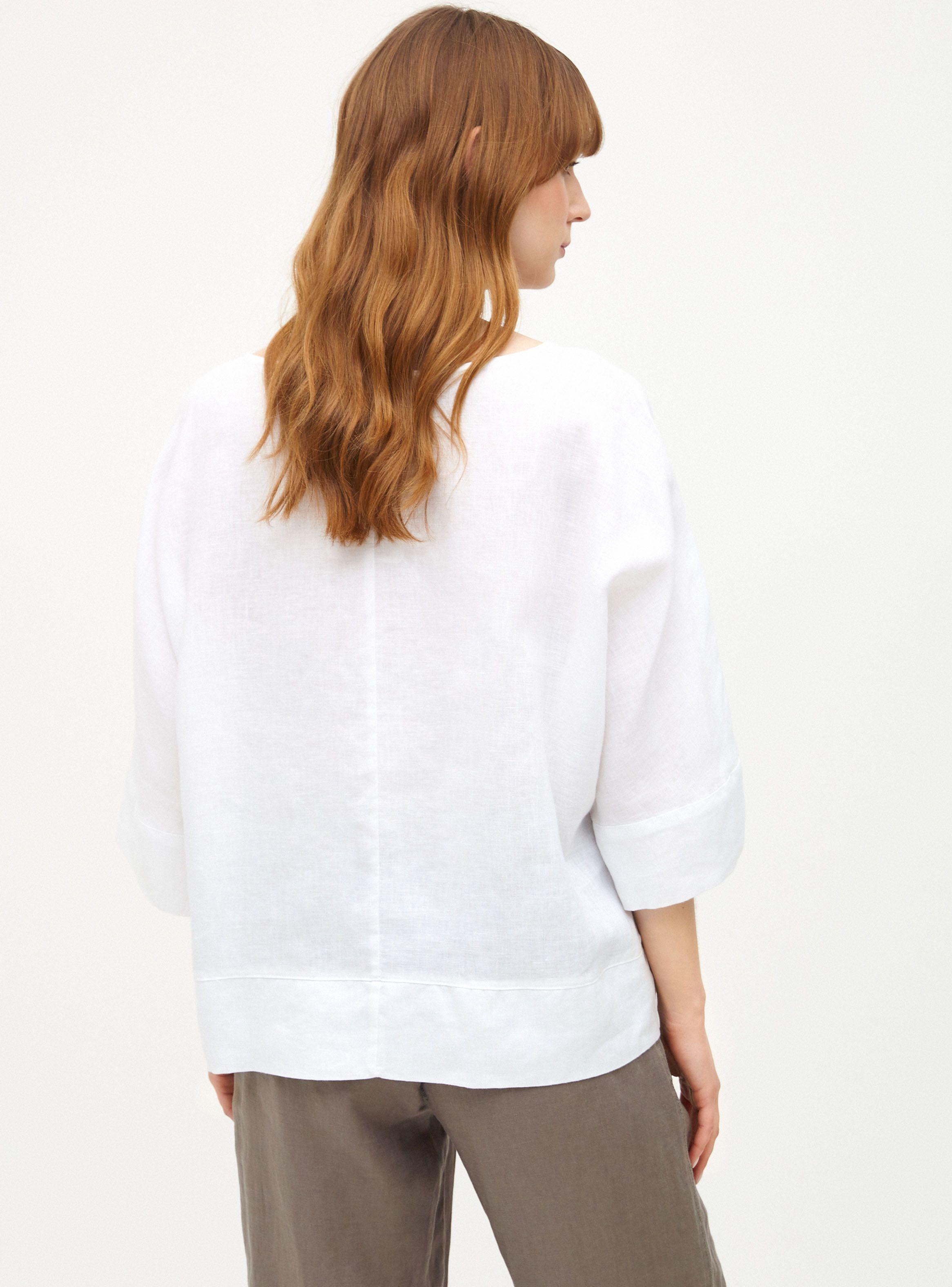 Blusa Escote Redondo con Nudo delantero y Manga Caída-1