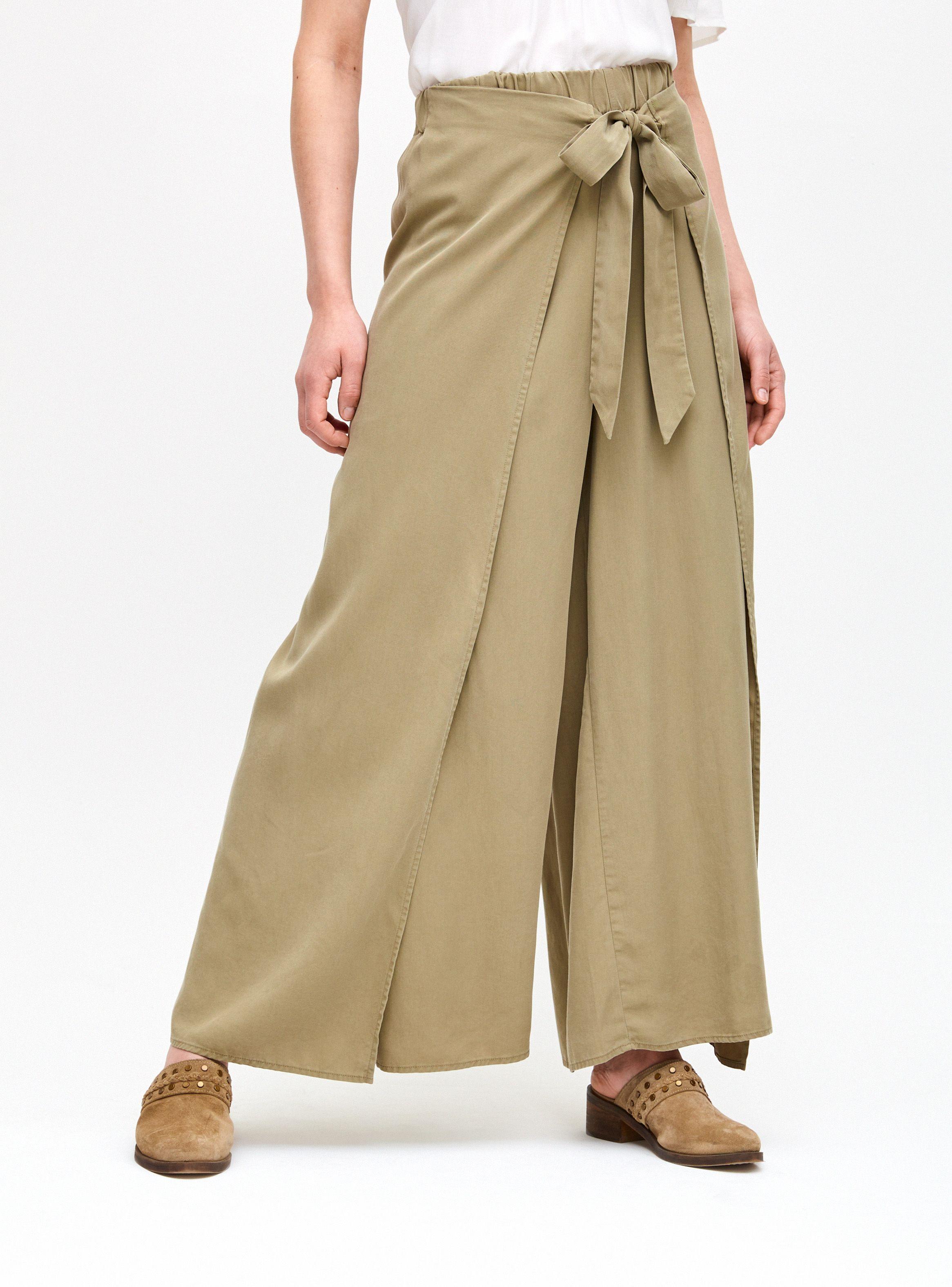 Pantalón Pierna Ancha con Amarra en Delantero-0