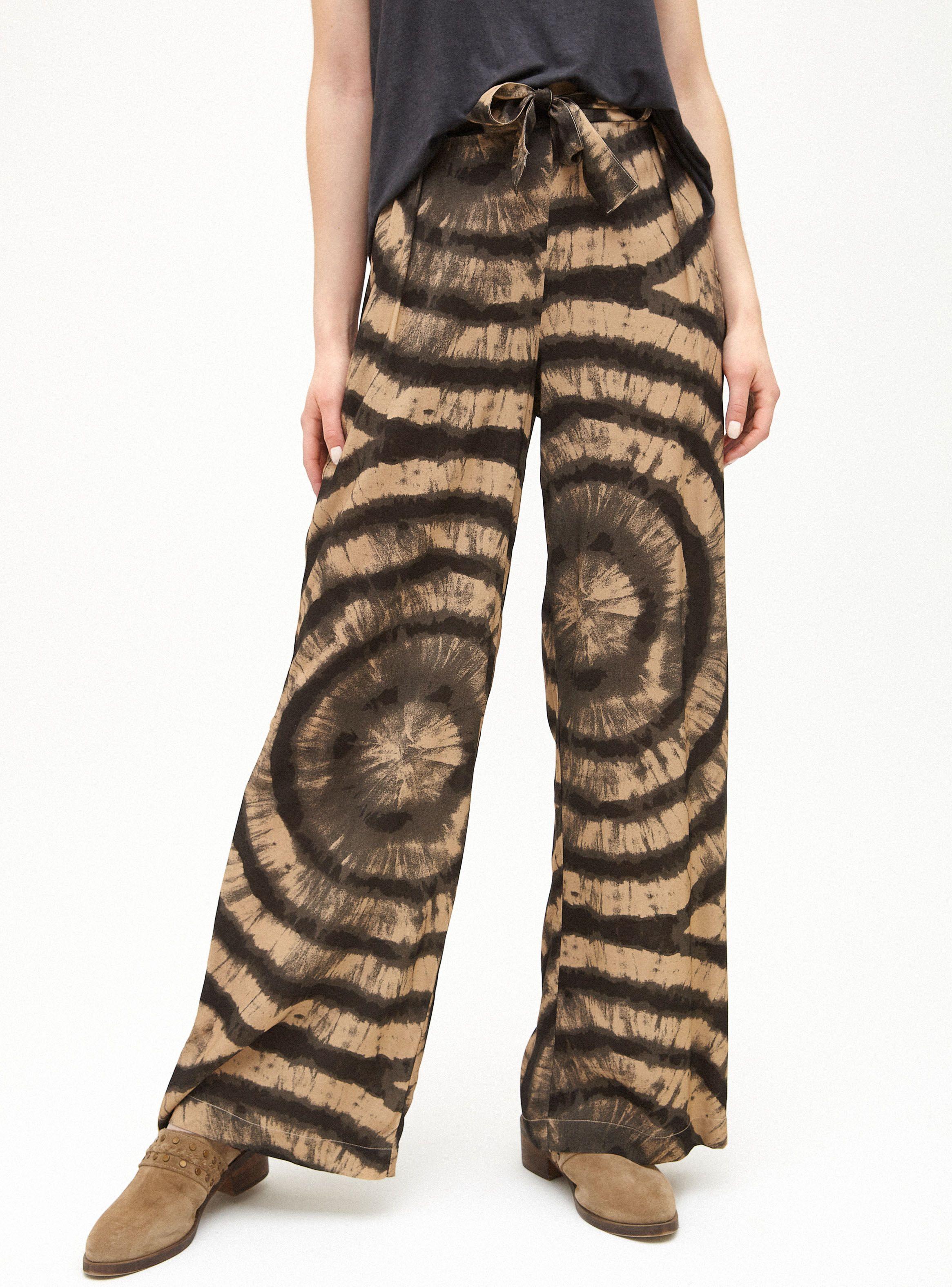 Pantalón Pierna Ancha Elasticado Cintura Full Estampado-0