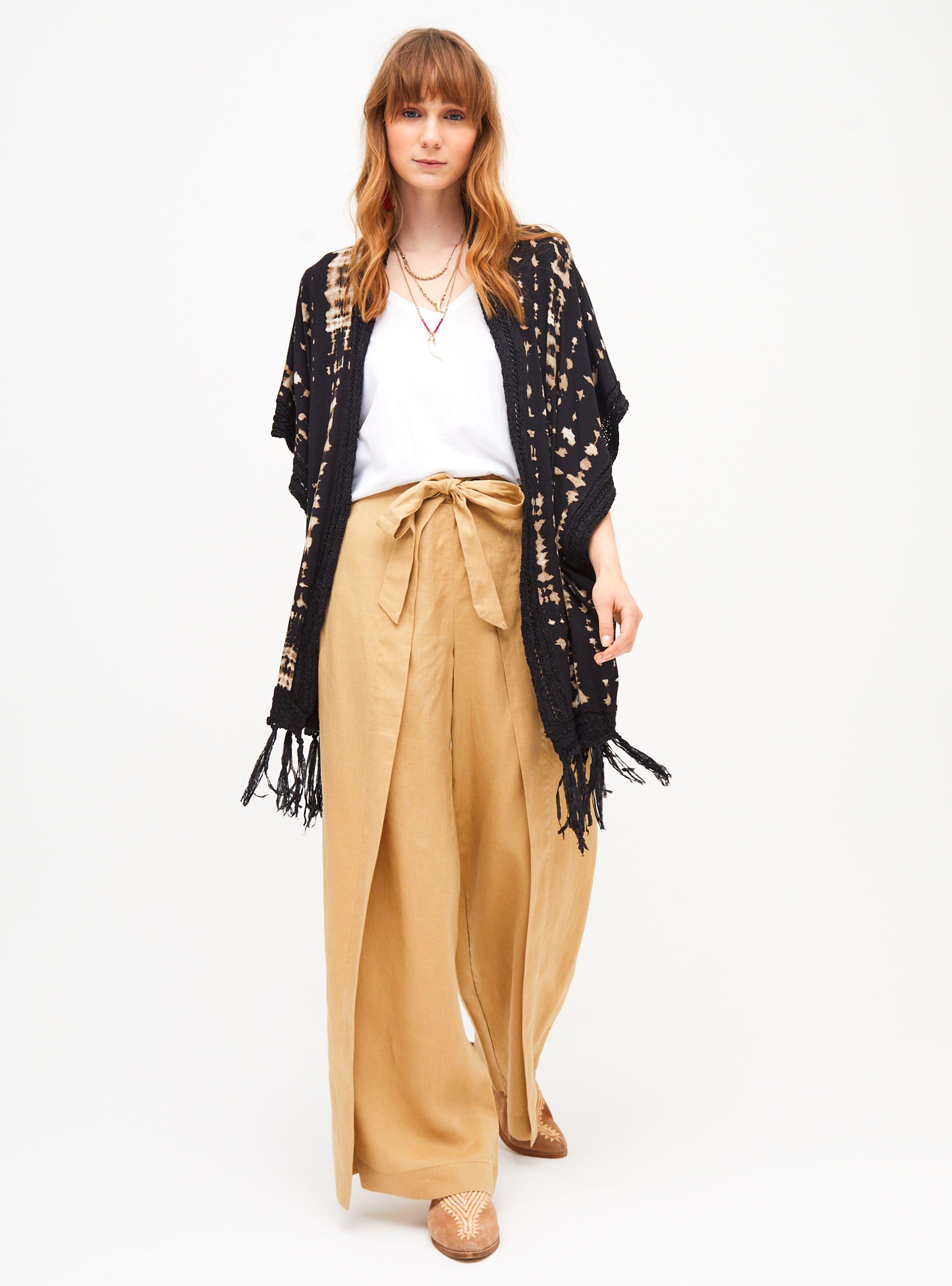 Blusa Kimono Manga Caida Full Estampado-3