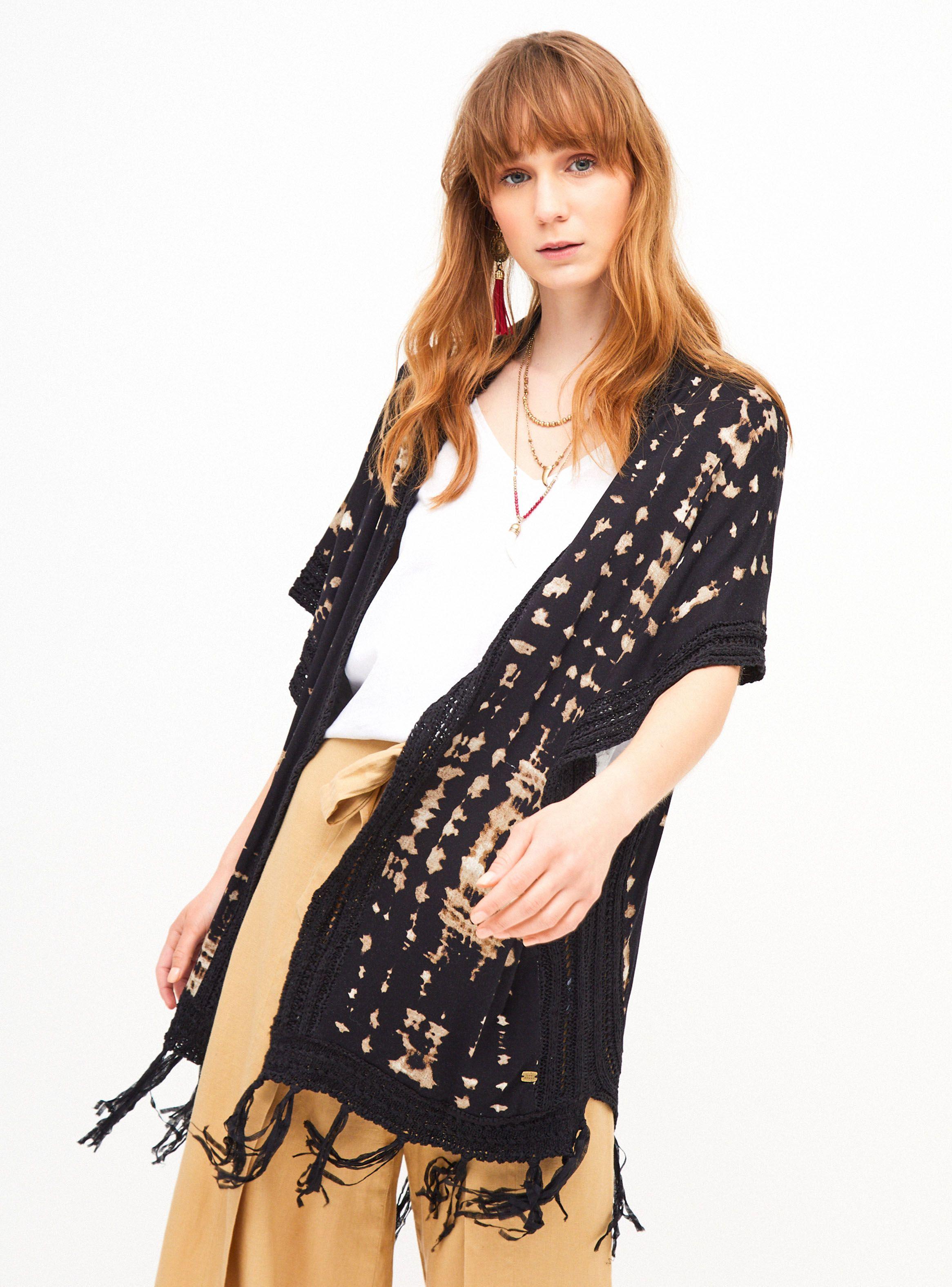 Blusa Kimono Manga Caida Full Estampado-0
