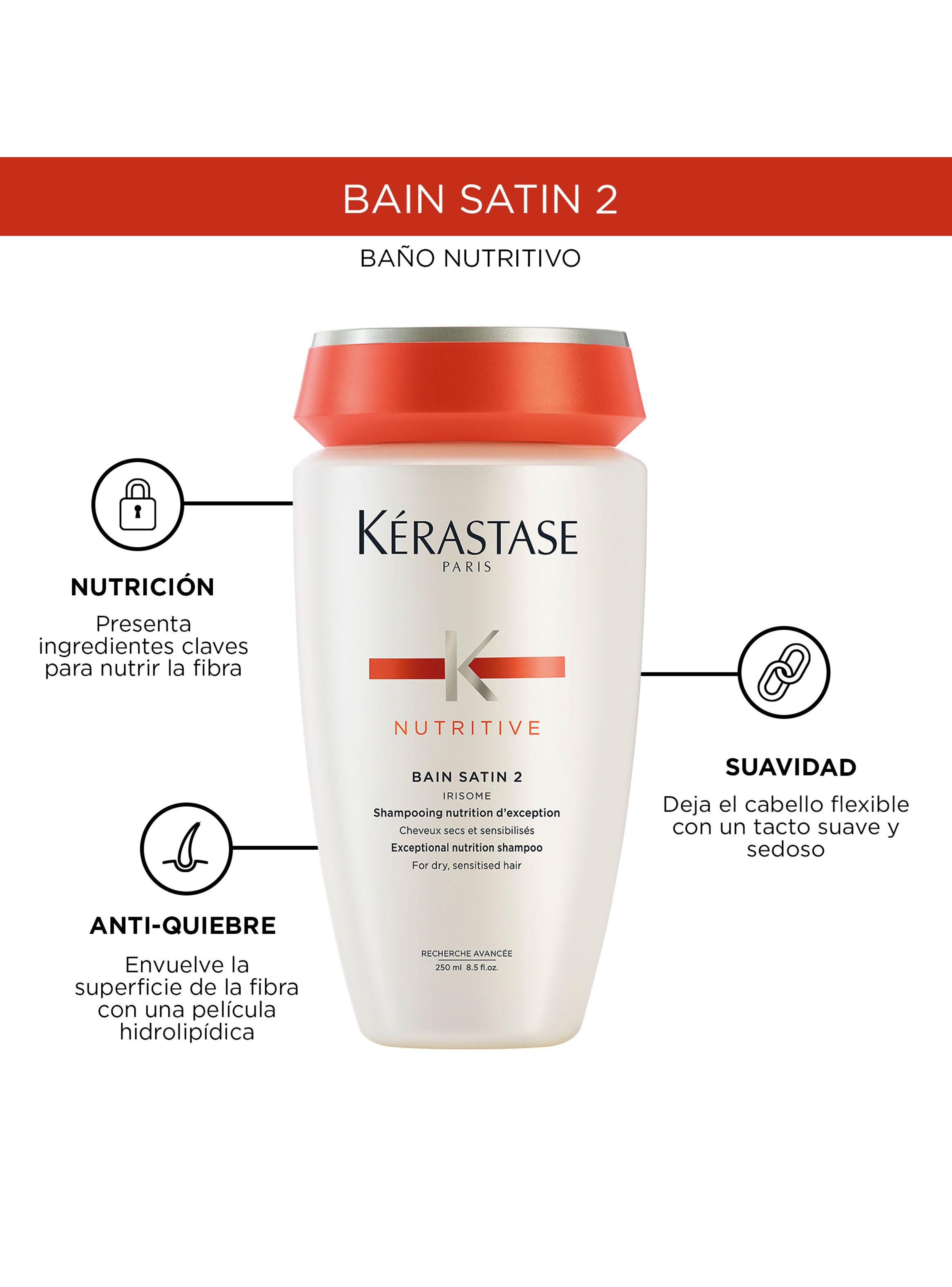 Shampoo Nutrición Cabello Seco A Muy Seco Bain Satin 2 Nutritive 250ml-3