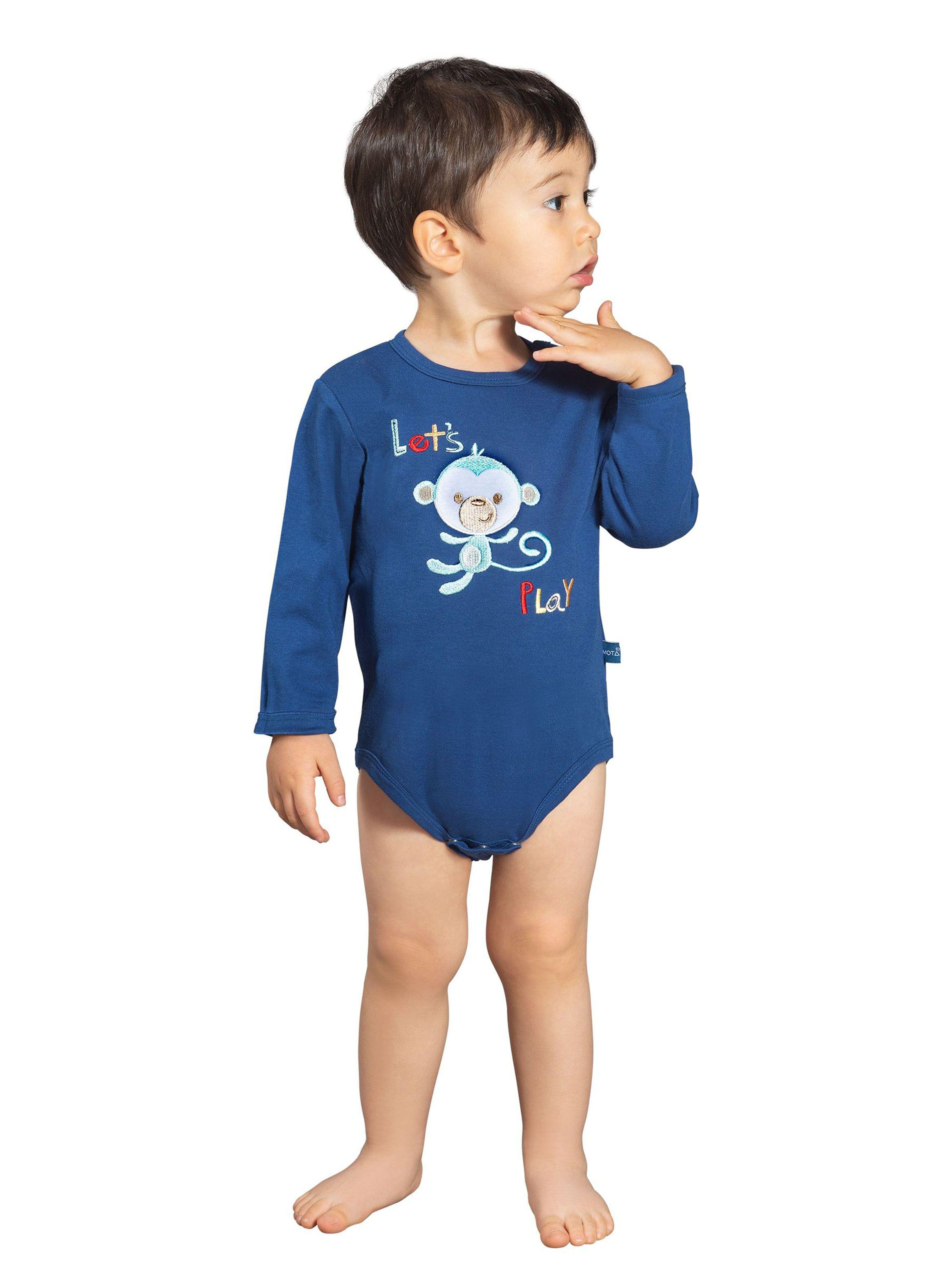 Pack 3 Bodys Manga Larga Cotton Bebé Mota-2