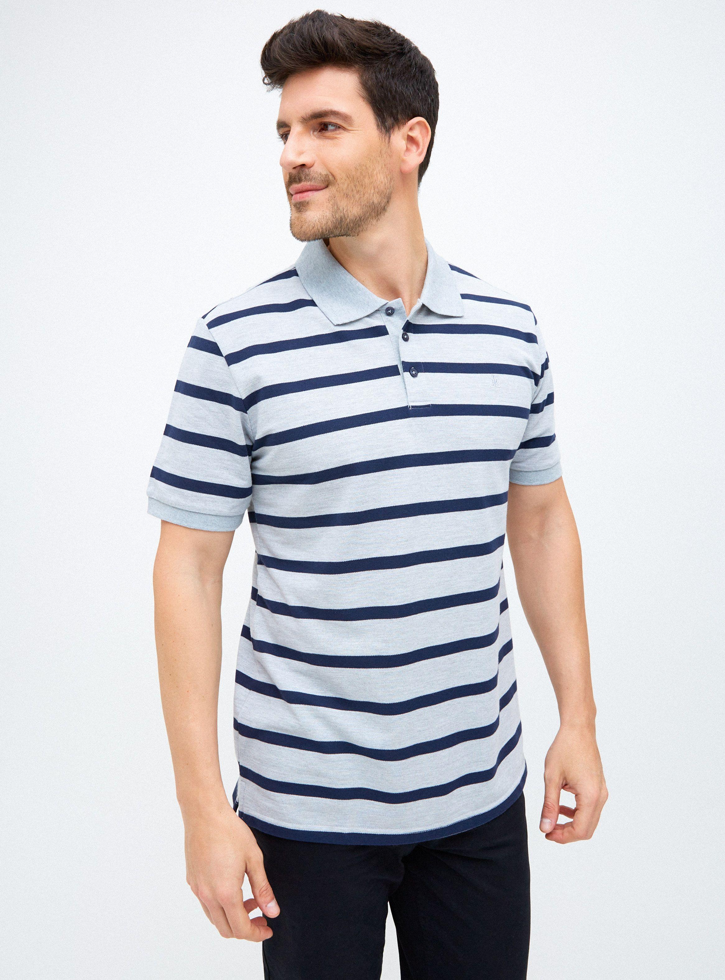 Polera Piqué Manga Corta Rayada-0
