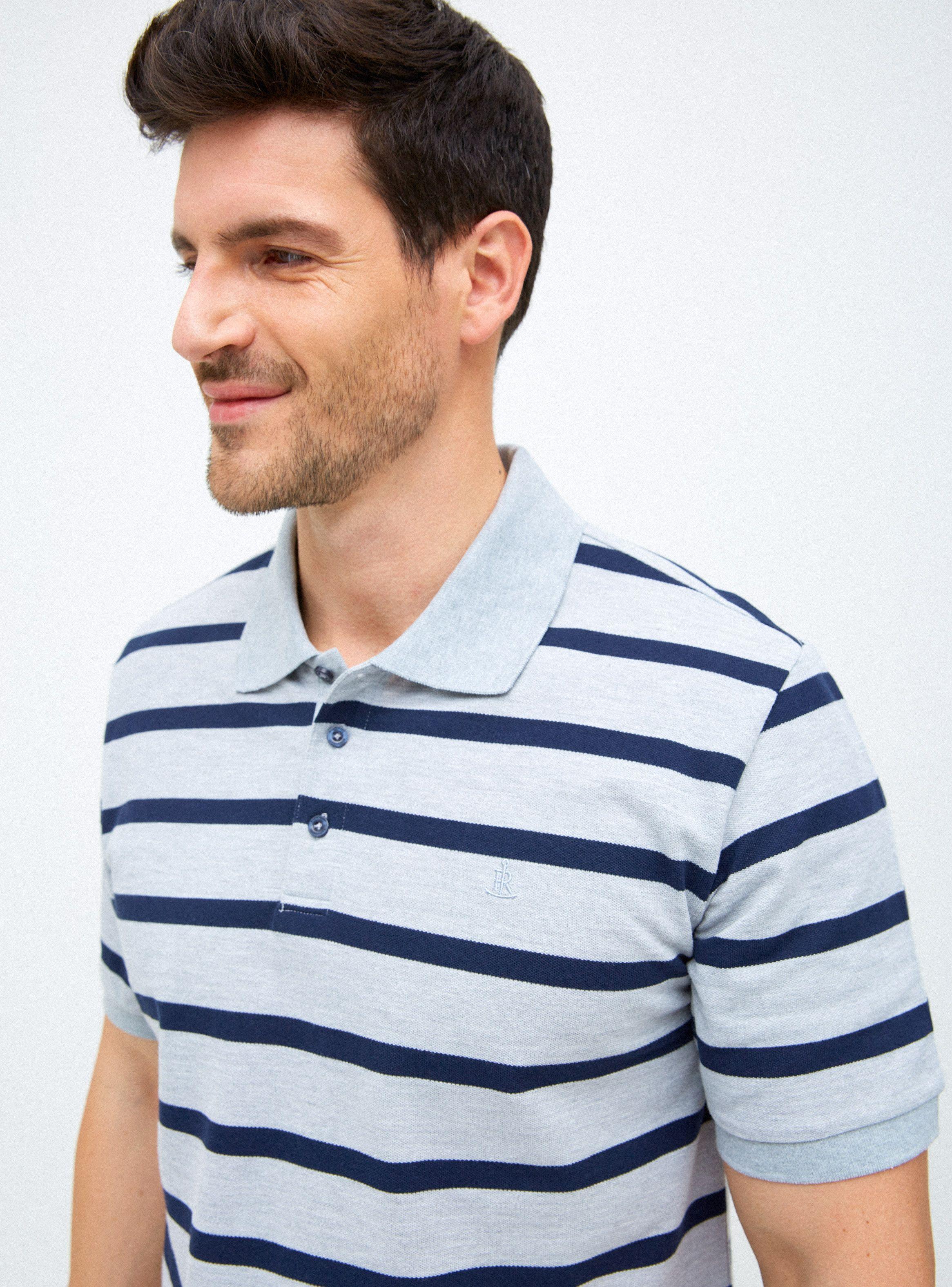 Polera Piqué Manga Corta Rayada-2