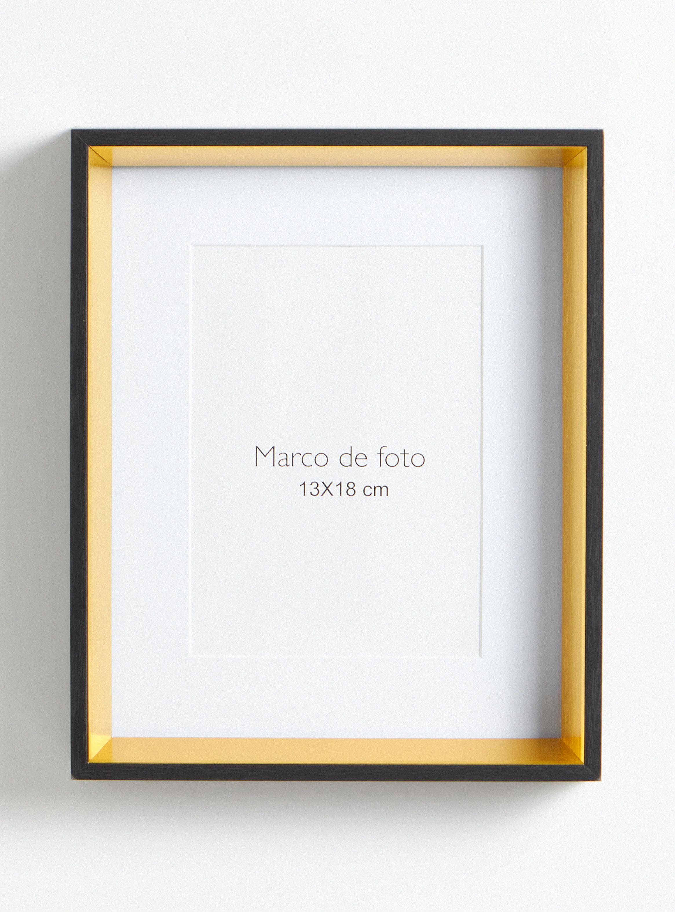Marco Alaniz Home de Foto Borde Negro-Dorado 13 x 18 cm-0