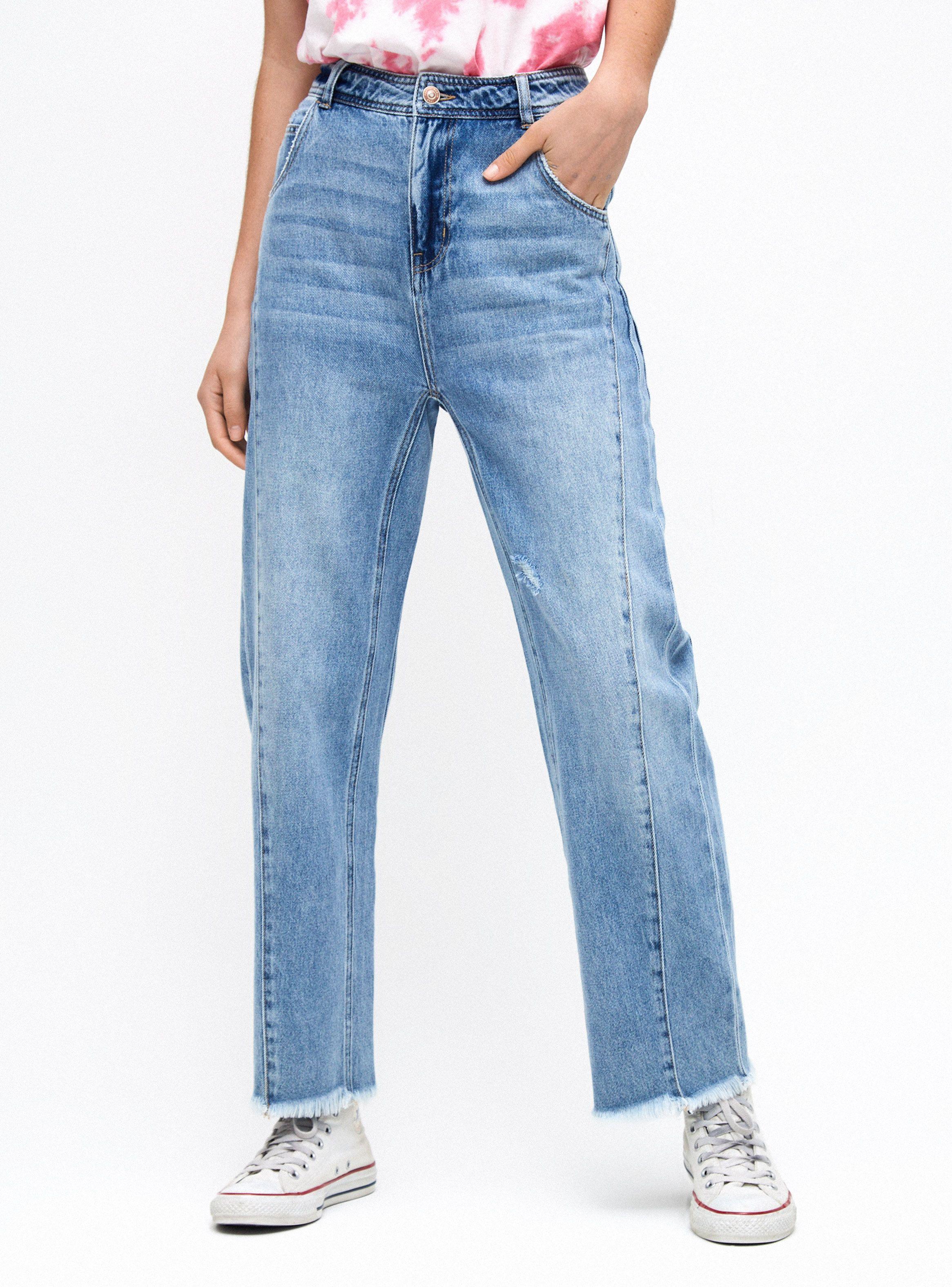 Jeans Straight Cortes Relajado-0