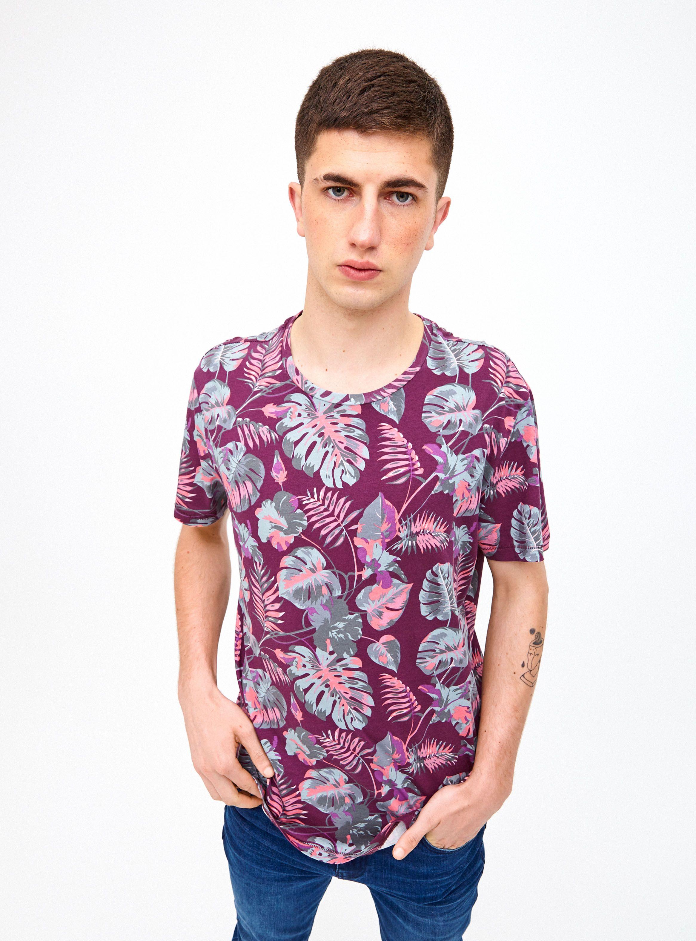 Polera Manga Corta Estampado Botánico-0