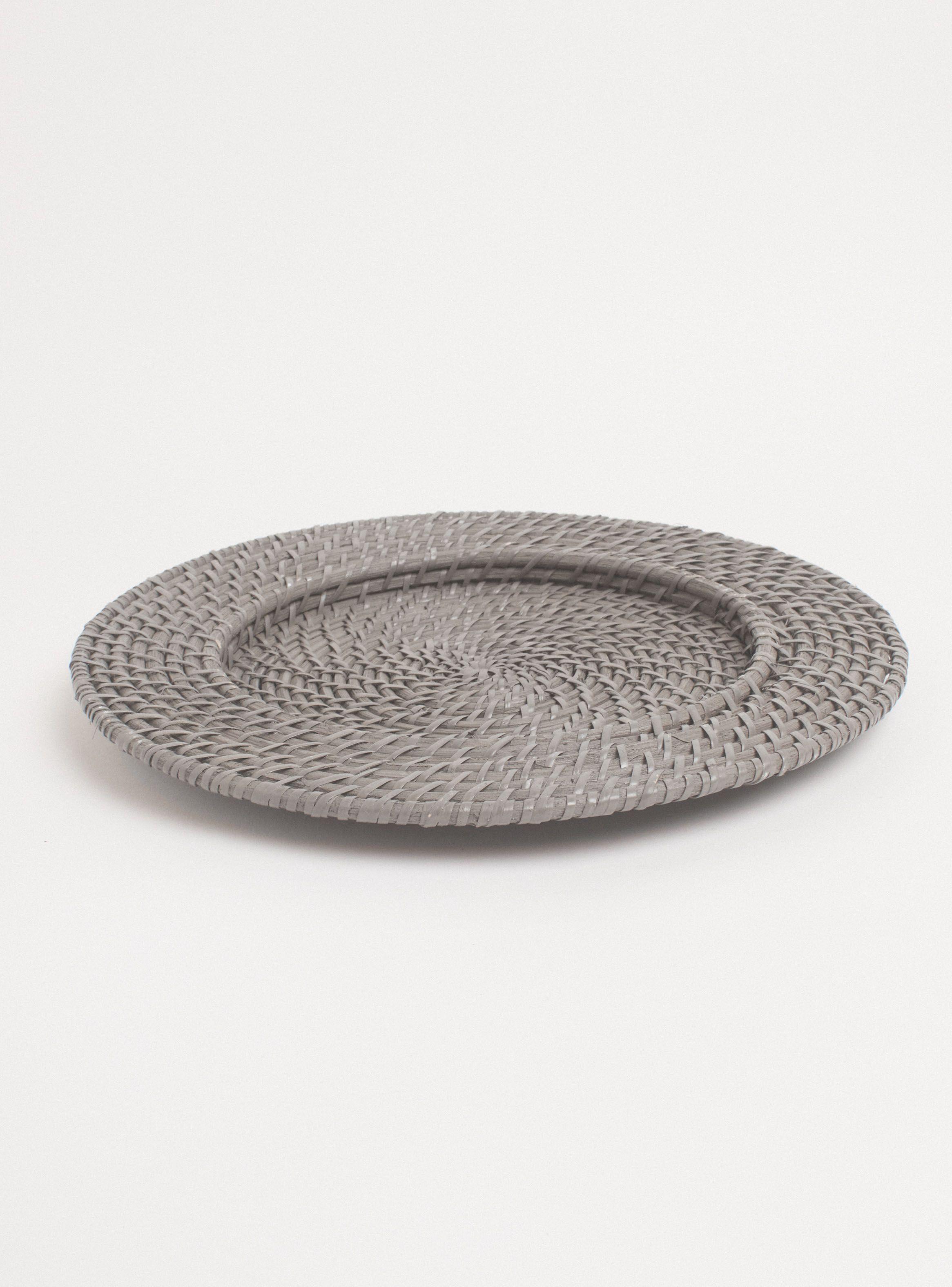 Plato Base Ratán Gris 35 cm-0