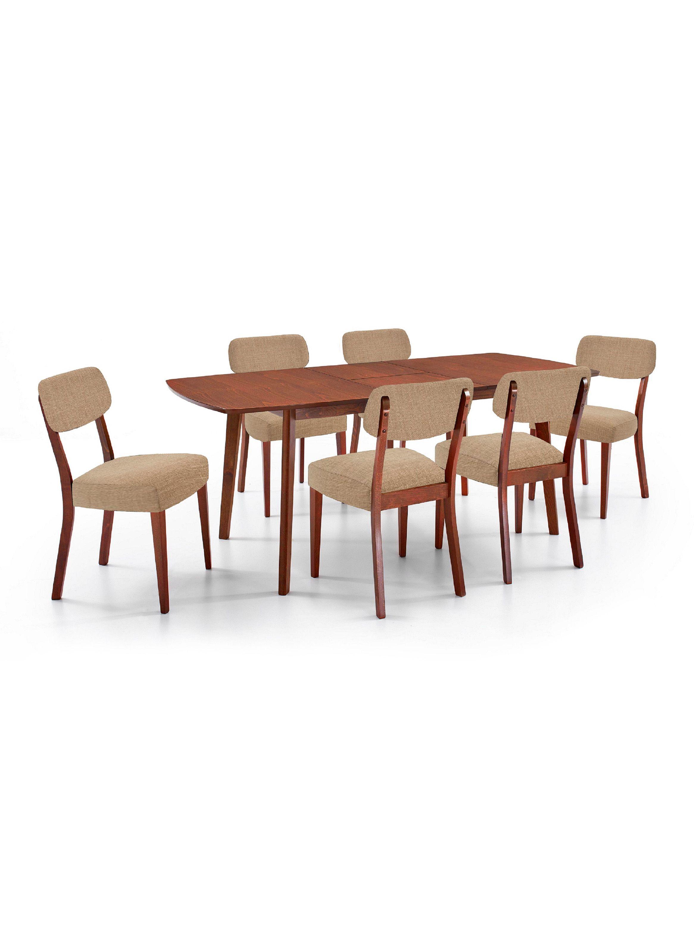 Juego de Comedor New Adam Extendible Madera 6 Sillas-0