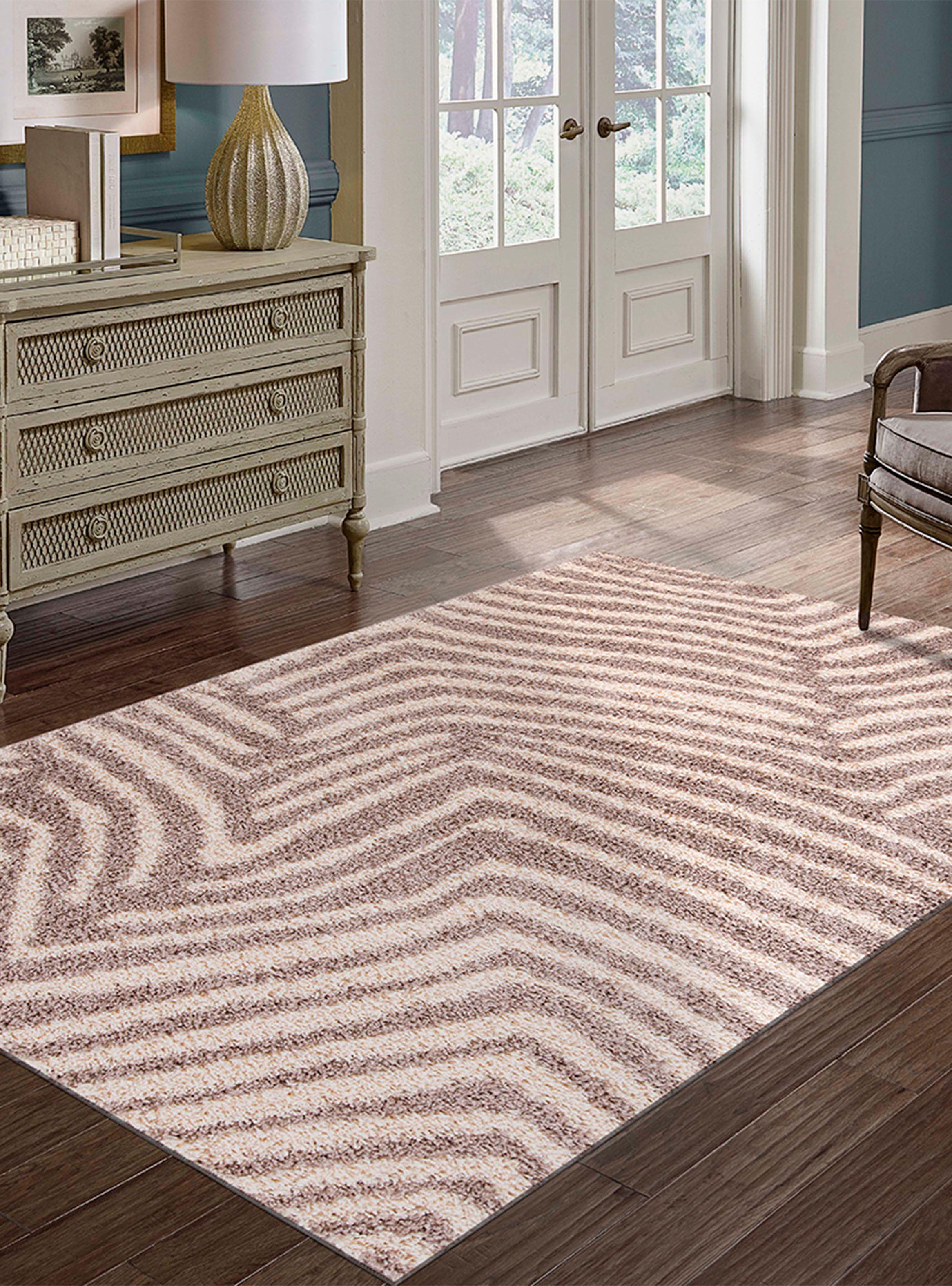 Alfombra Shaggy Guiza 170x230 cm Beige-2