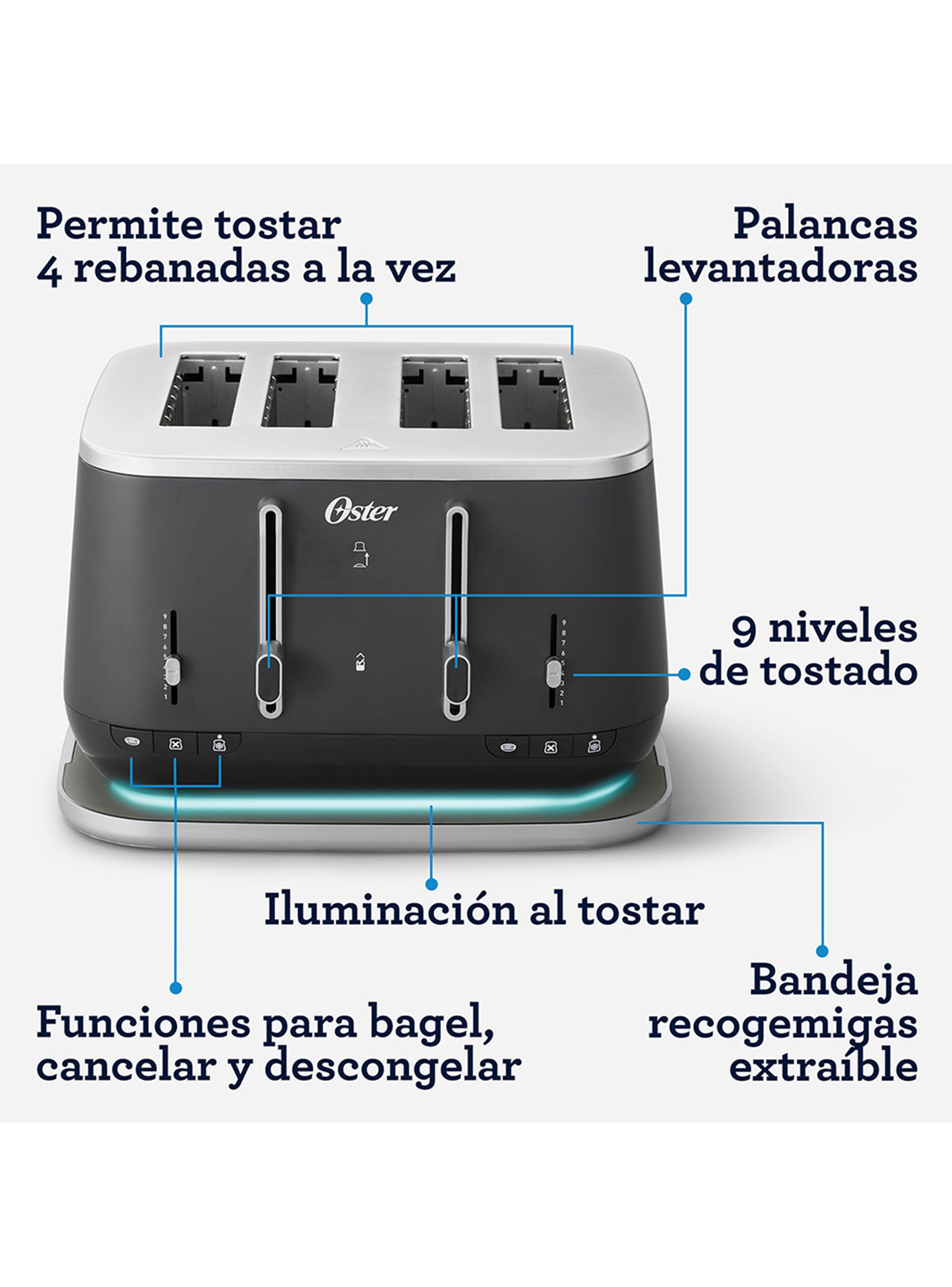 Tostador Eléctrico 4 Rebanadas 9 Niveles TSSTTA4540B Negro-4