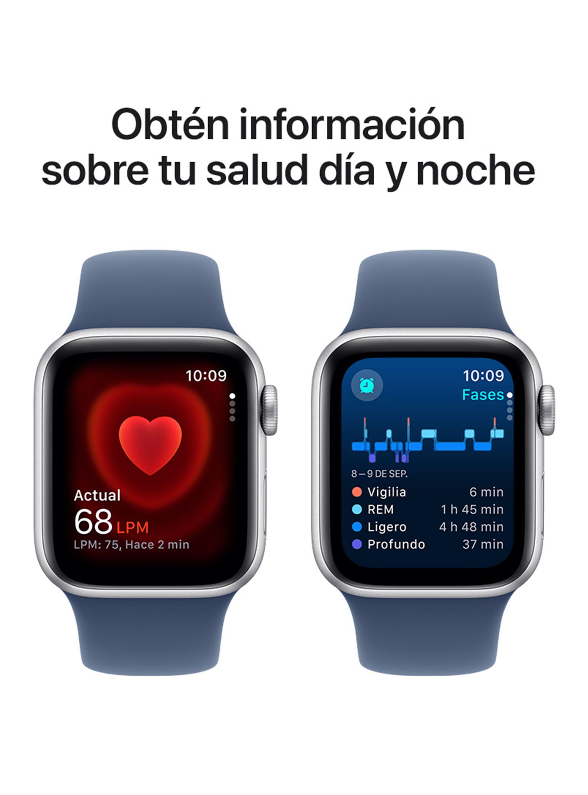 Apple Watch SE GPS Caja Aluminio Plata 40mm Correa Deportiva Azul Denim Talla M/L-4