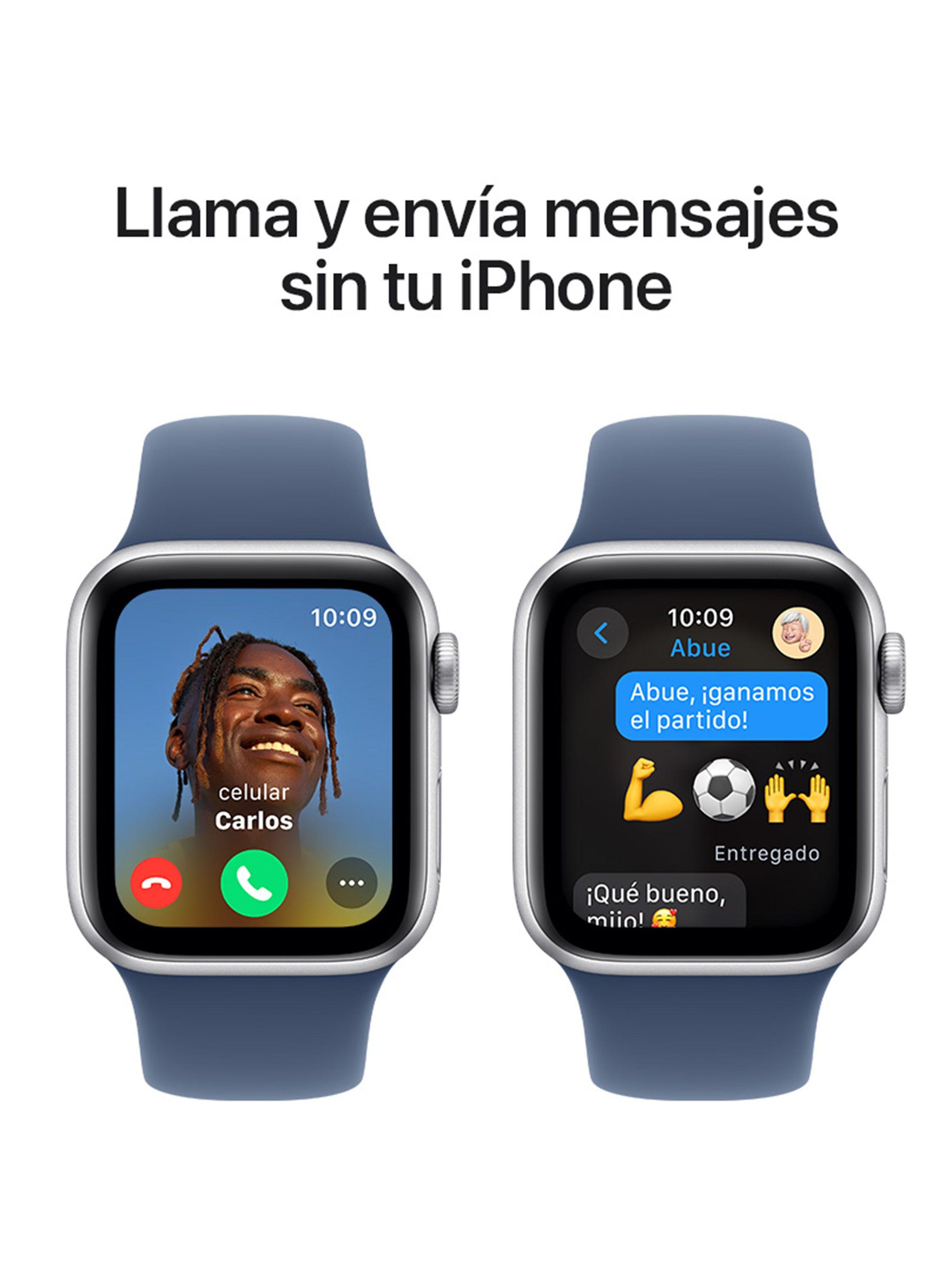 Apple Watch SE GPS Caja Aluminio Plata 40mm Correa Deportiva Azul Denim Talla M/L-3