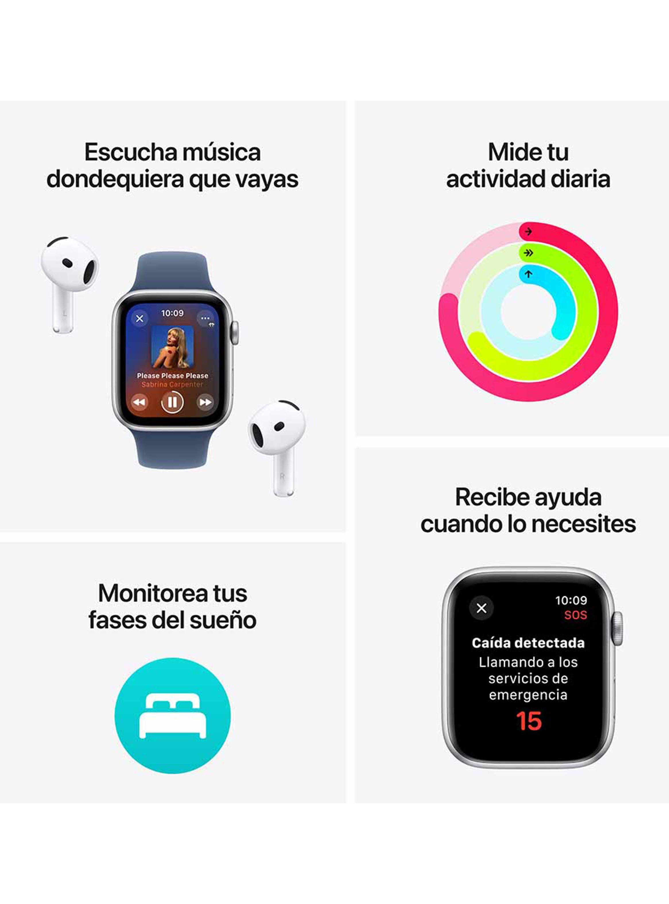 Apple Watch SE GPS Caja Aluminio 44mm Correa Deportiva Medianoche Talla S/M-2