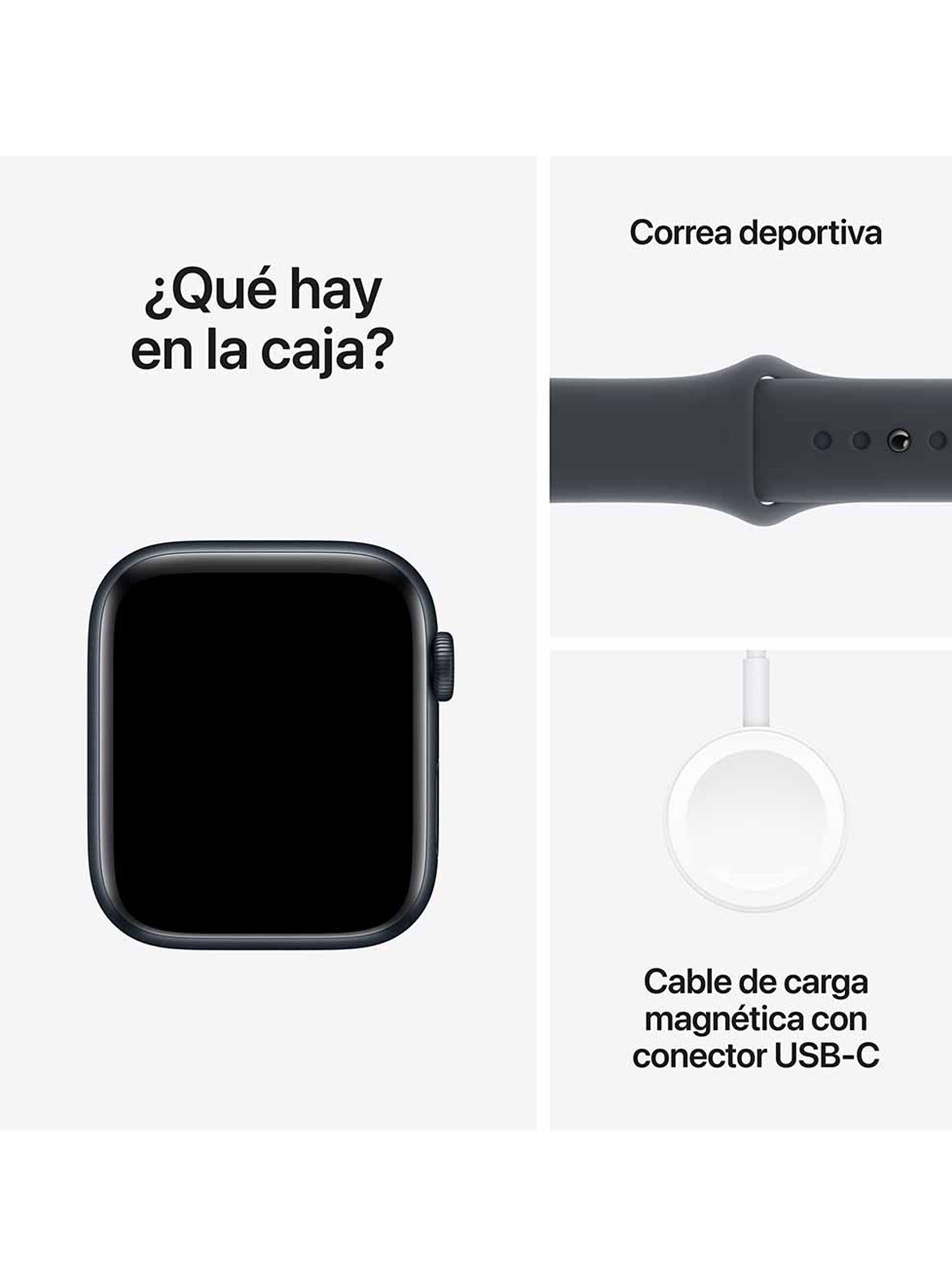 Apple Watch SE GPS Caja Aluminio 44mm Correa Deportiva Medianoche Talla M/L-6