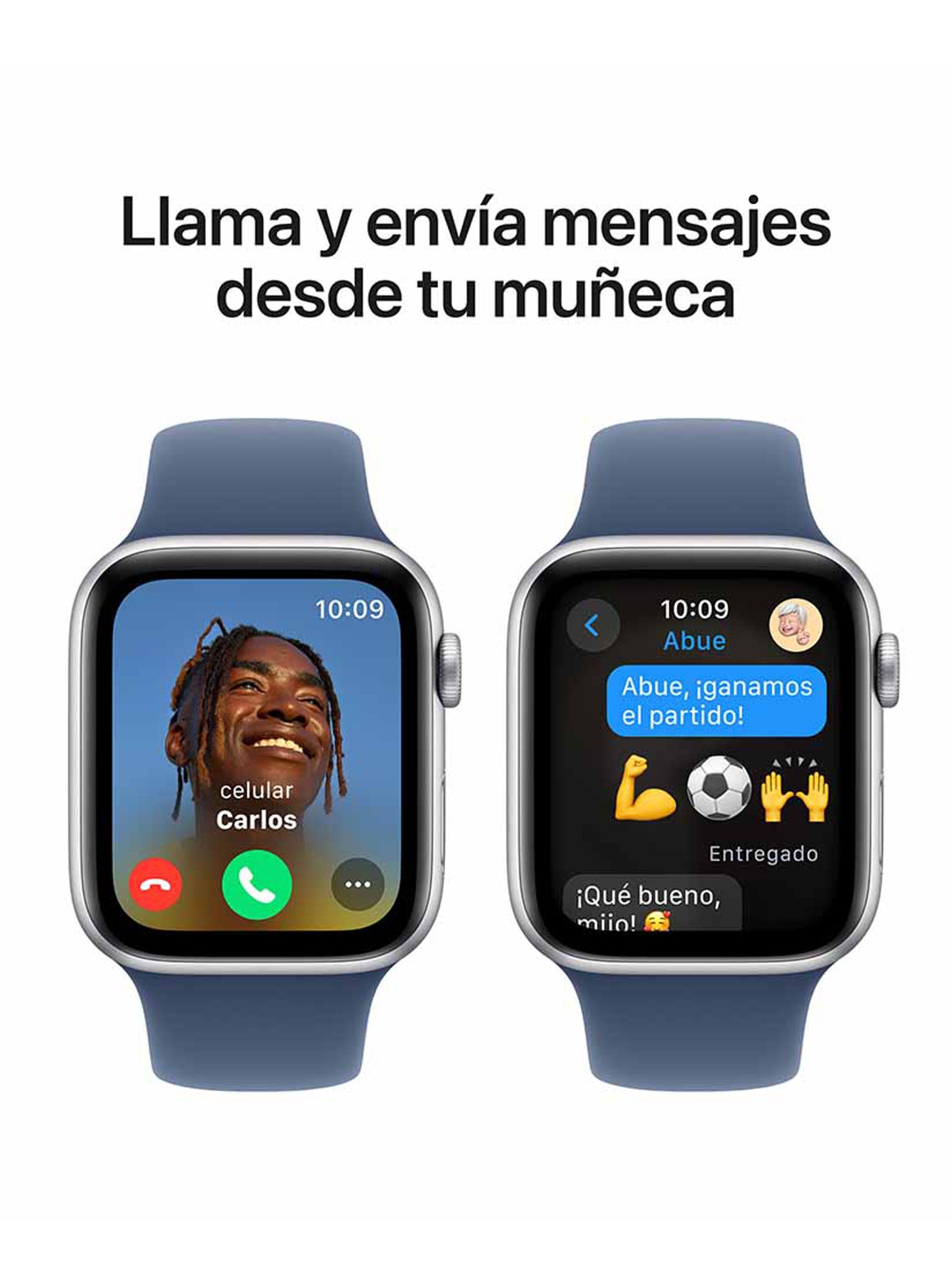 Apple Watch SE GPS Caja Aluminio Plata 44mm Correa Deportiva Azul Denim Talla M/L-3