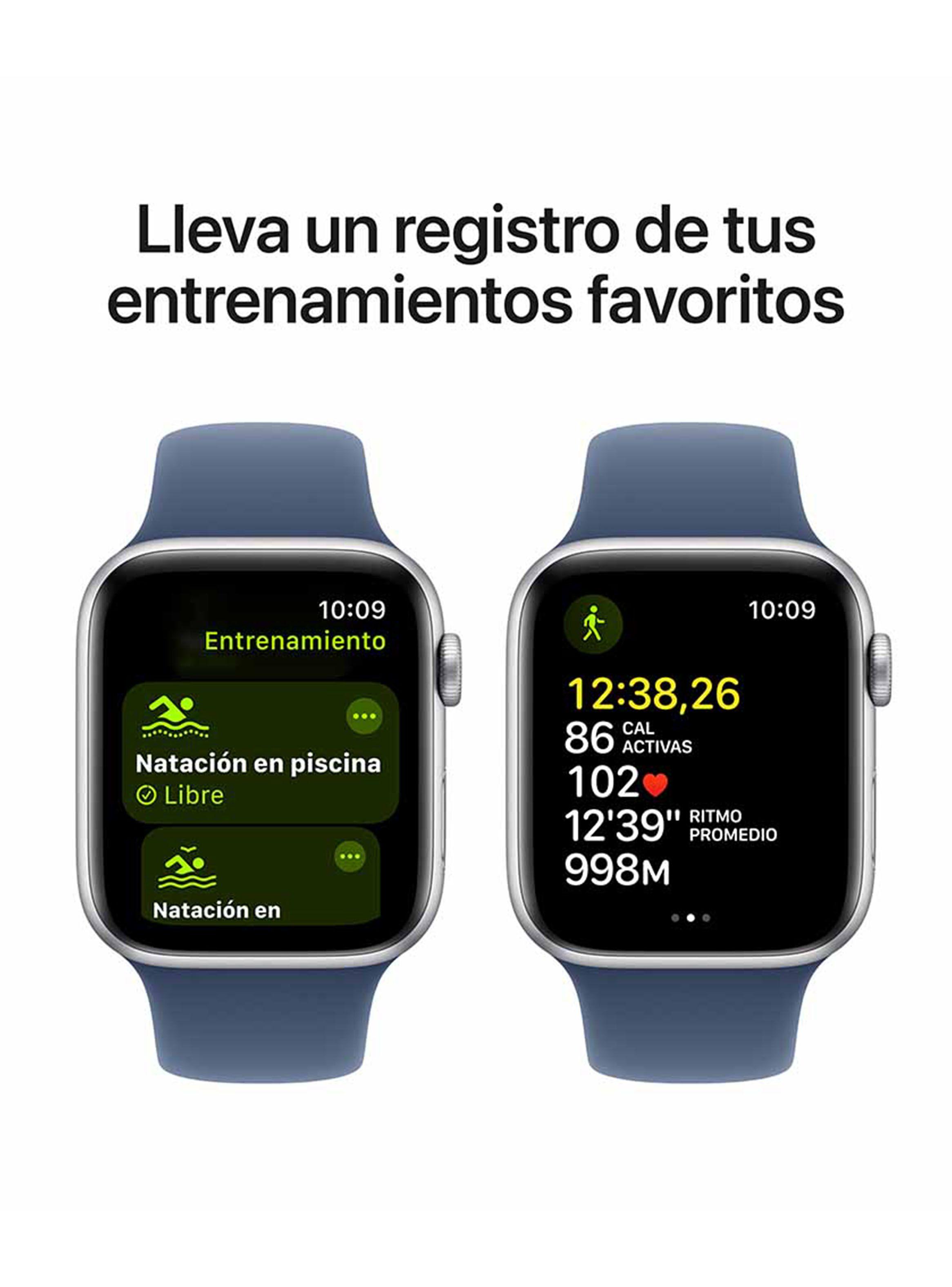 Apple Watch SE GPS Caja Aluminio Plata 44mm Correa Deportiva Azul Denim Talla M/L-5