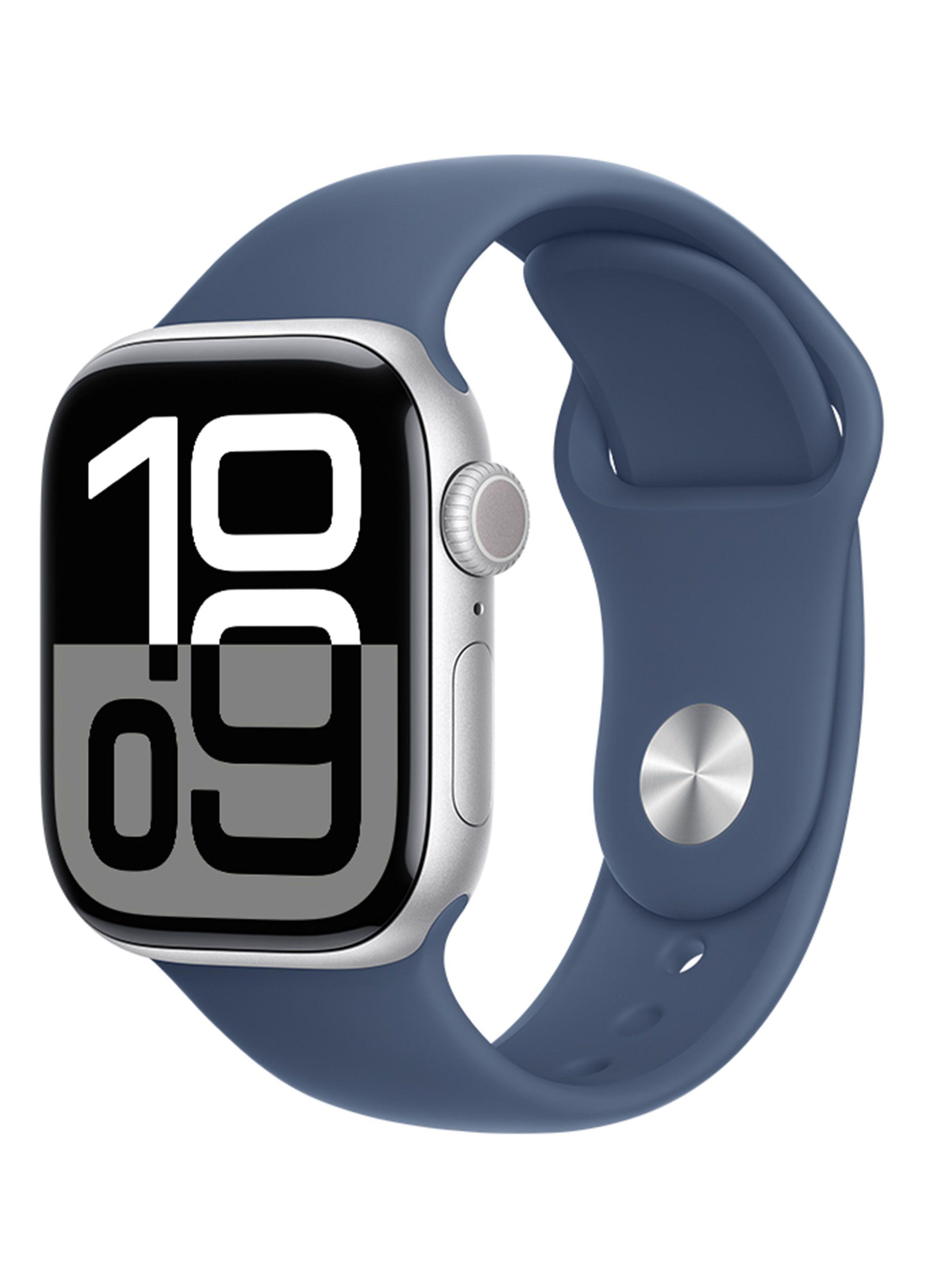 Apple Watch Series 10 GPS Caja Aluminio Plata 42mm Correa Deportiva Azul Denim Talla S/M-0