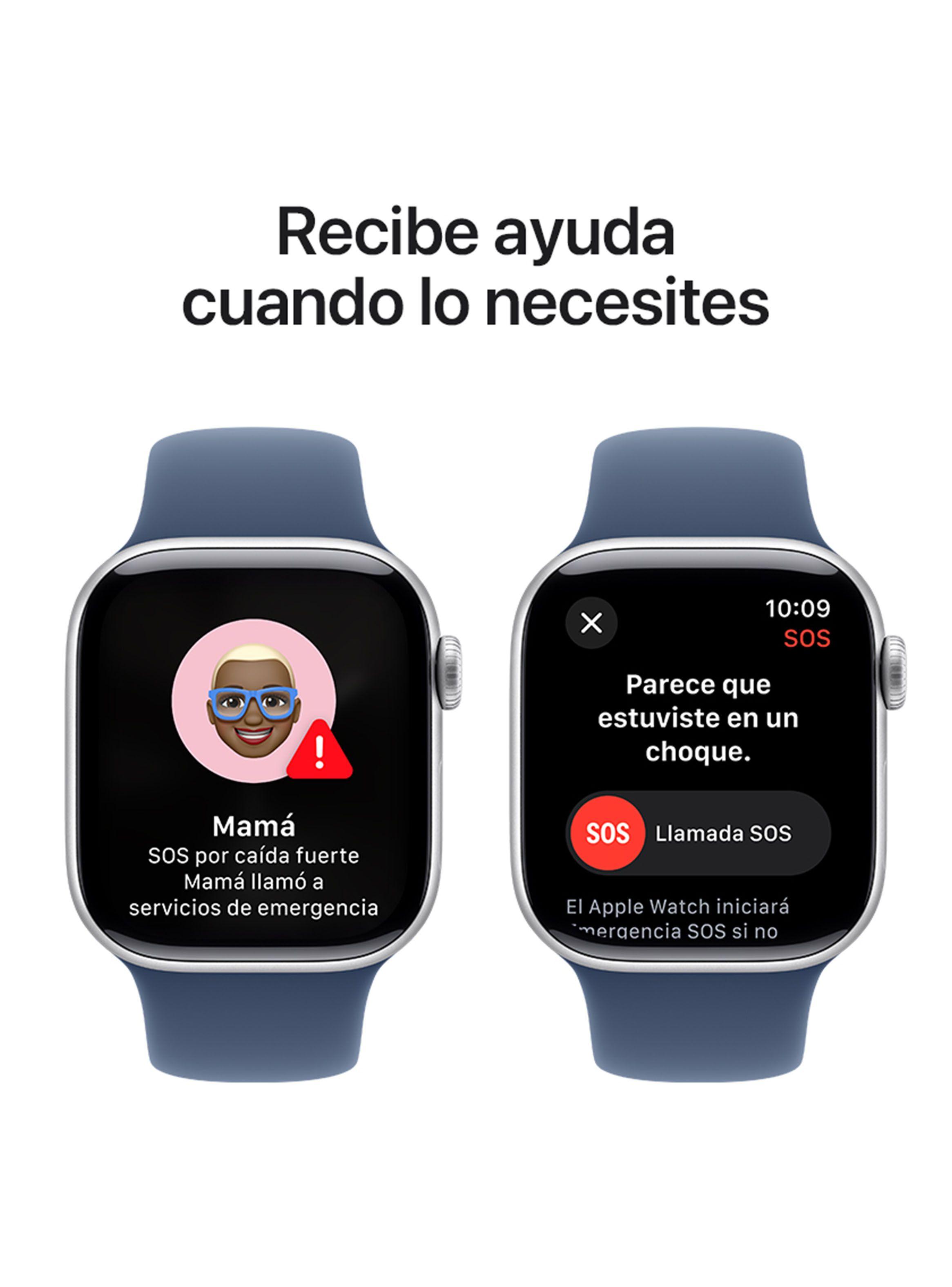 Apple Watch Series 10 GPS Caja Aluminio Plata 42mm Correa Deportiva Azul Denim Talla S/M-5
