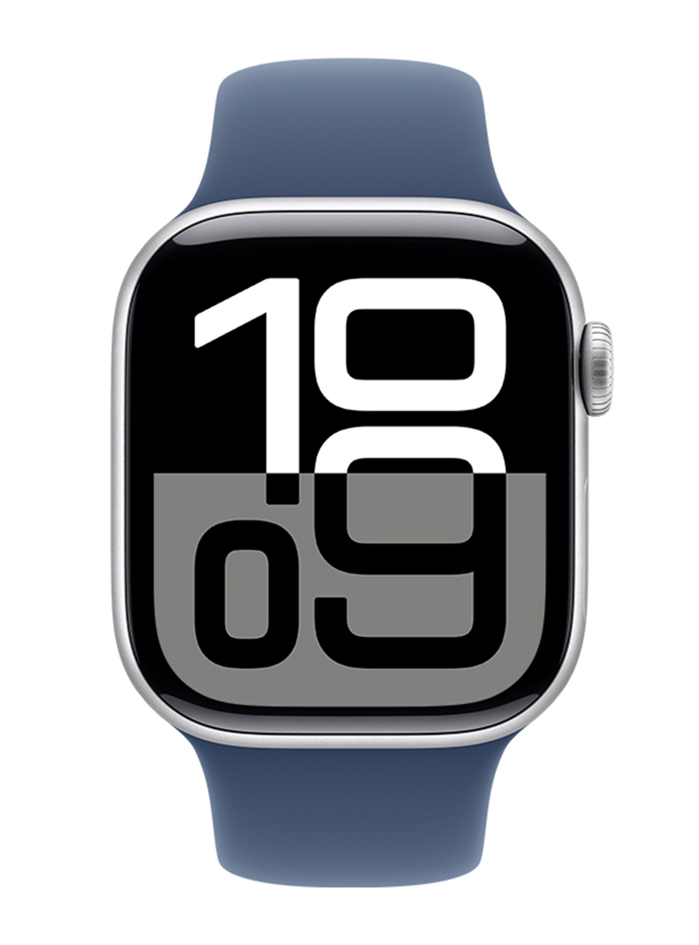 Apple Watch Series 10 GPS Caja Aluminio Plata 42mm Correa Deportiva Azul Denim Talla S/M-1