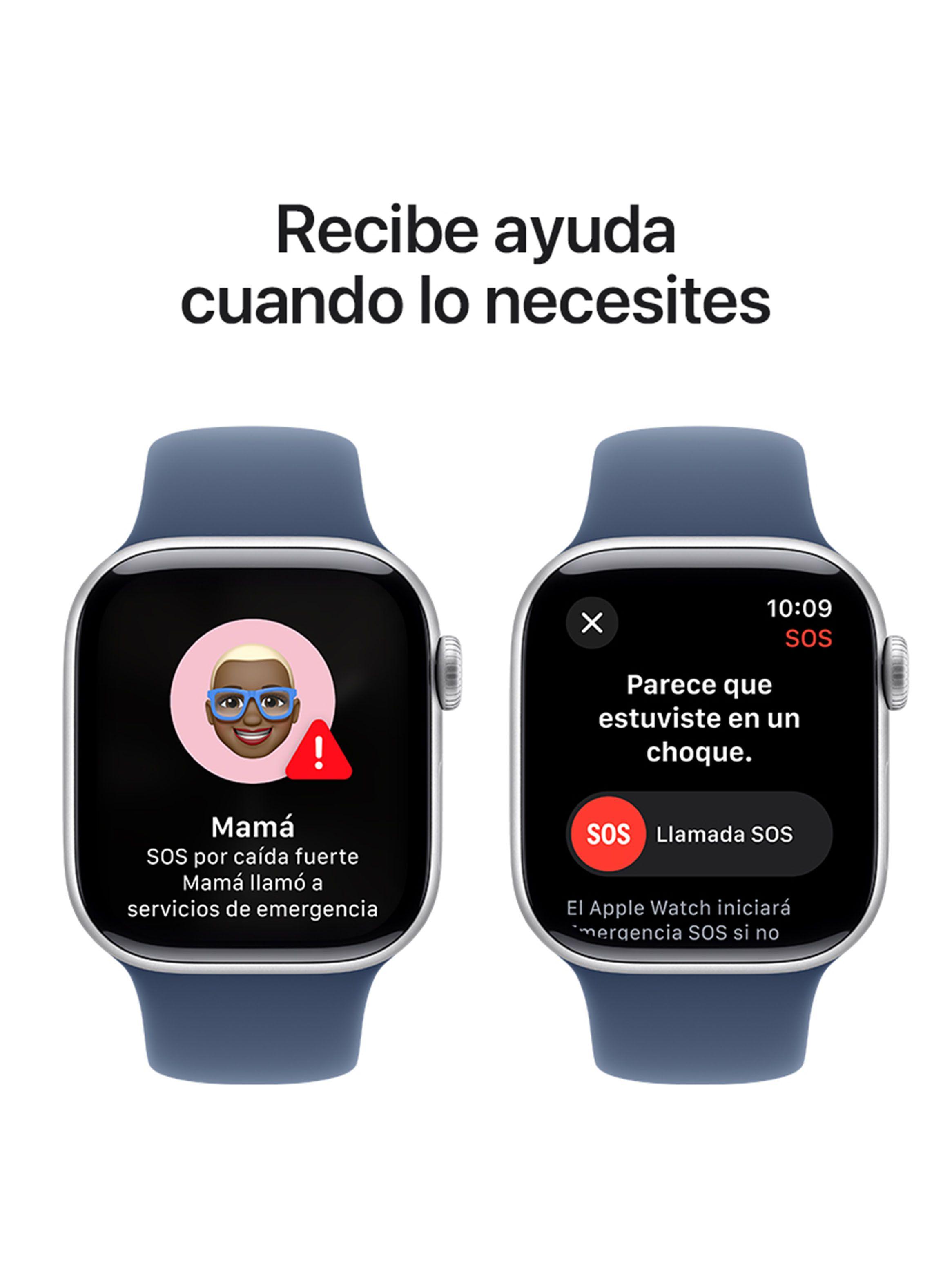 Apple Watch Series 10 GPS Caja Aluminio Plata 42mm Correa Deportiva Azul Denim Talla M/L-5