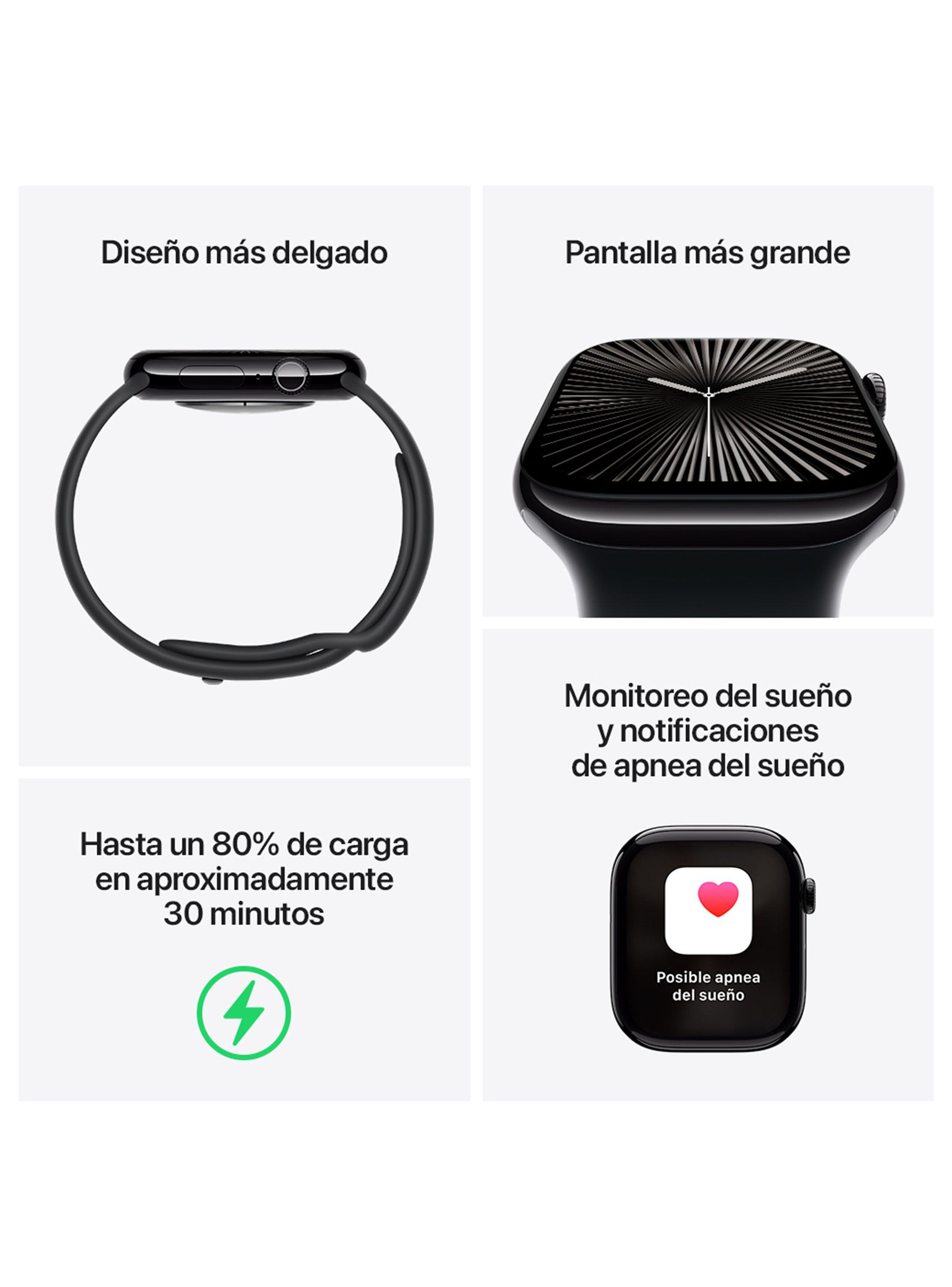 Apple Watch Series 10 GPS Caja Aluminio Plata 42mm Correa Deportiva Azul Denim Talla M/L-2