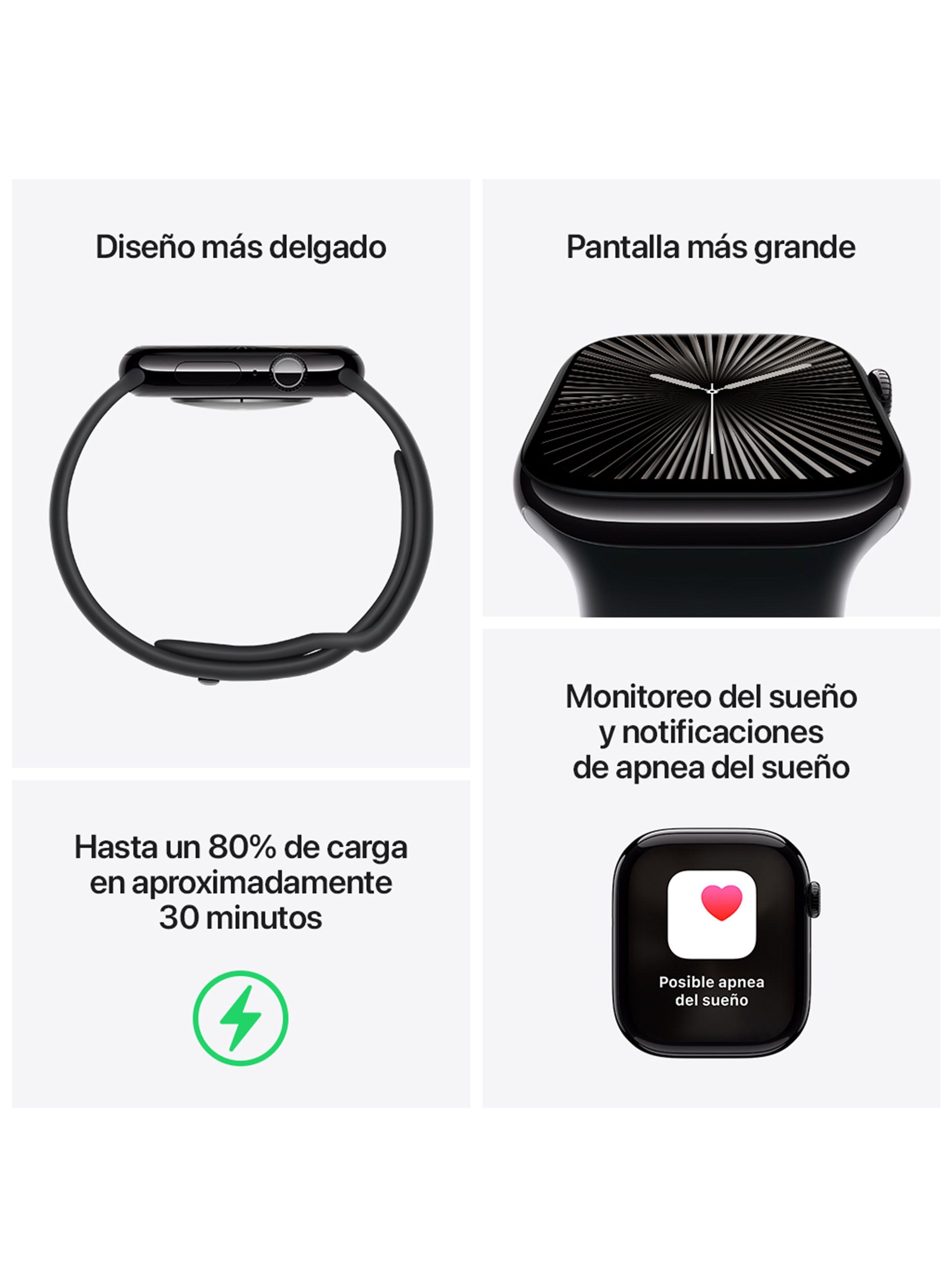 Apple Watch Series 10 GPS Caja Aluminio Plata 42mm Correa Loop Deportiva Azul Nube-2