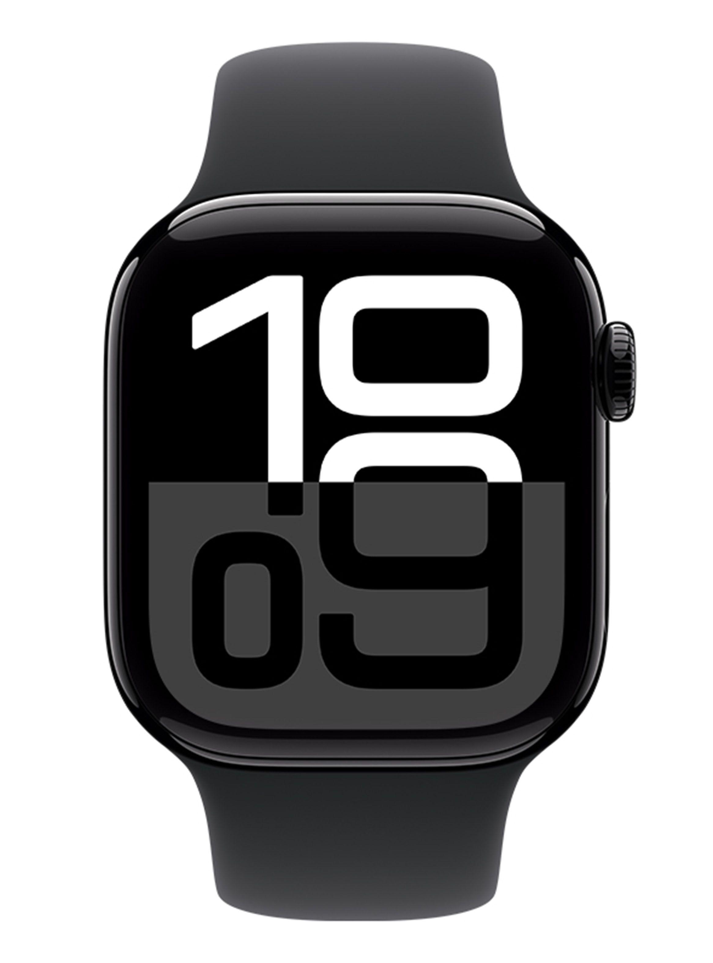 Apple Watch Series 10 GPS Caja Aluminio Negro Azabache 42mm Correa Deportiva Negra Talla S/M-1