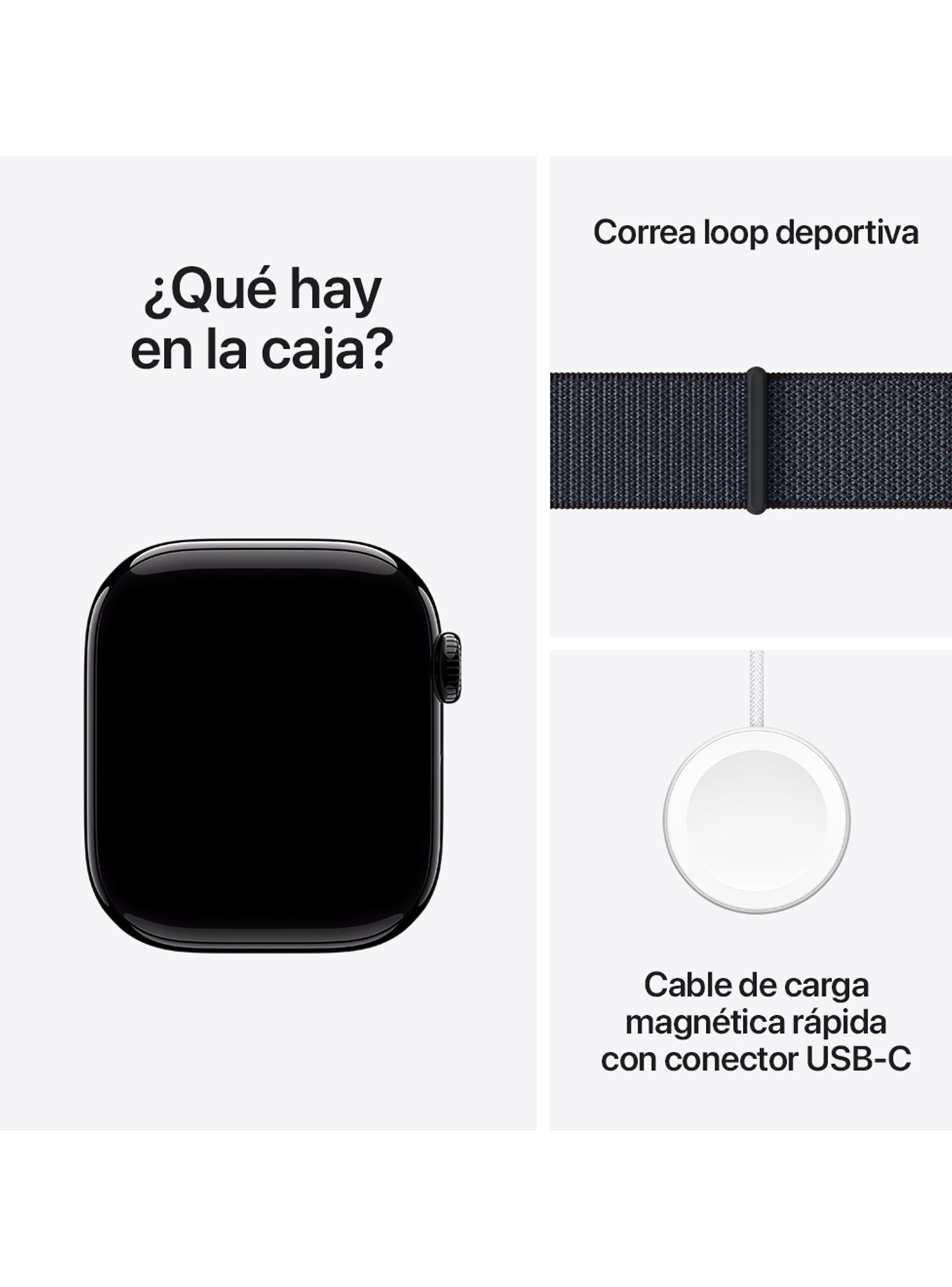 Apple Watch Series 10 GPS Caja Aluminio Negro Azabache 42mm Correa Loop Deportiva Tinta-8