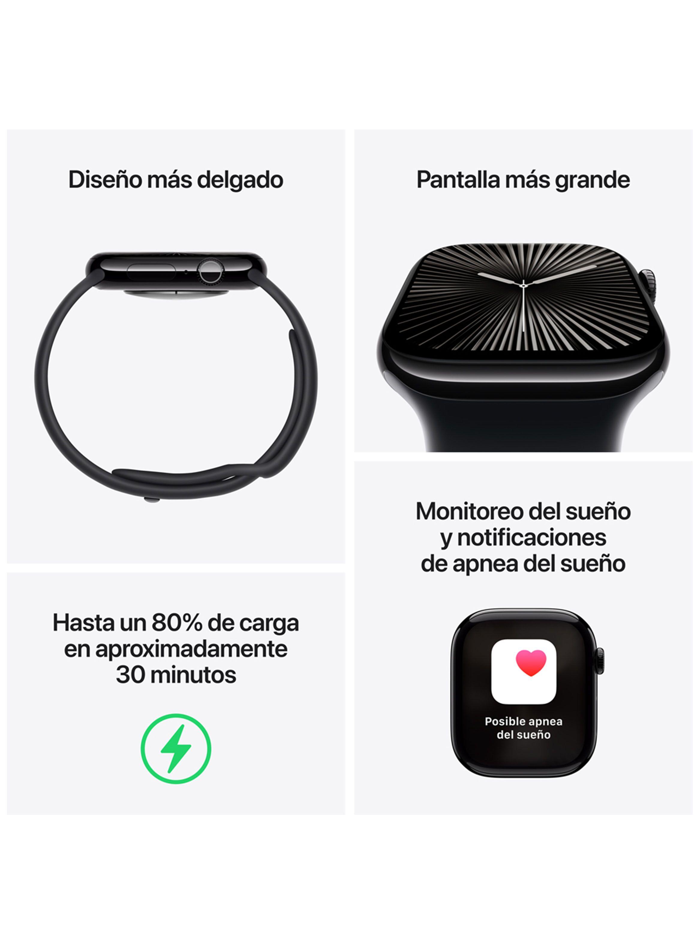 Apple Watch Series 10 GPS Caja Aluminio Plata 46mm Correa Deportiva Azul Denim Talla M/L-2