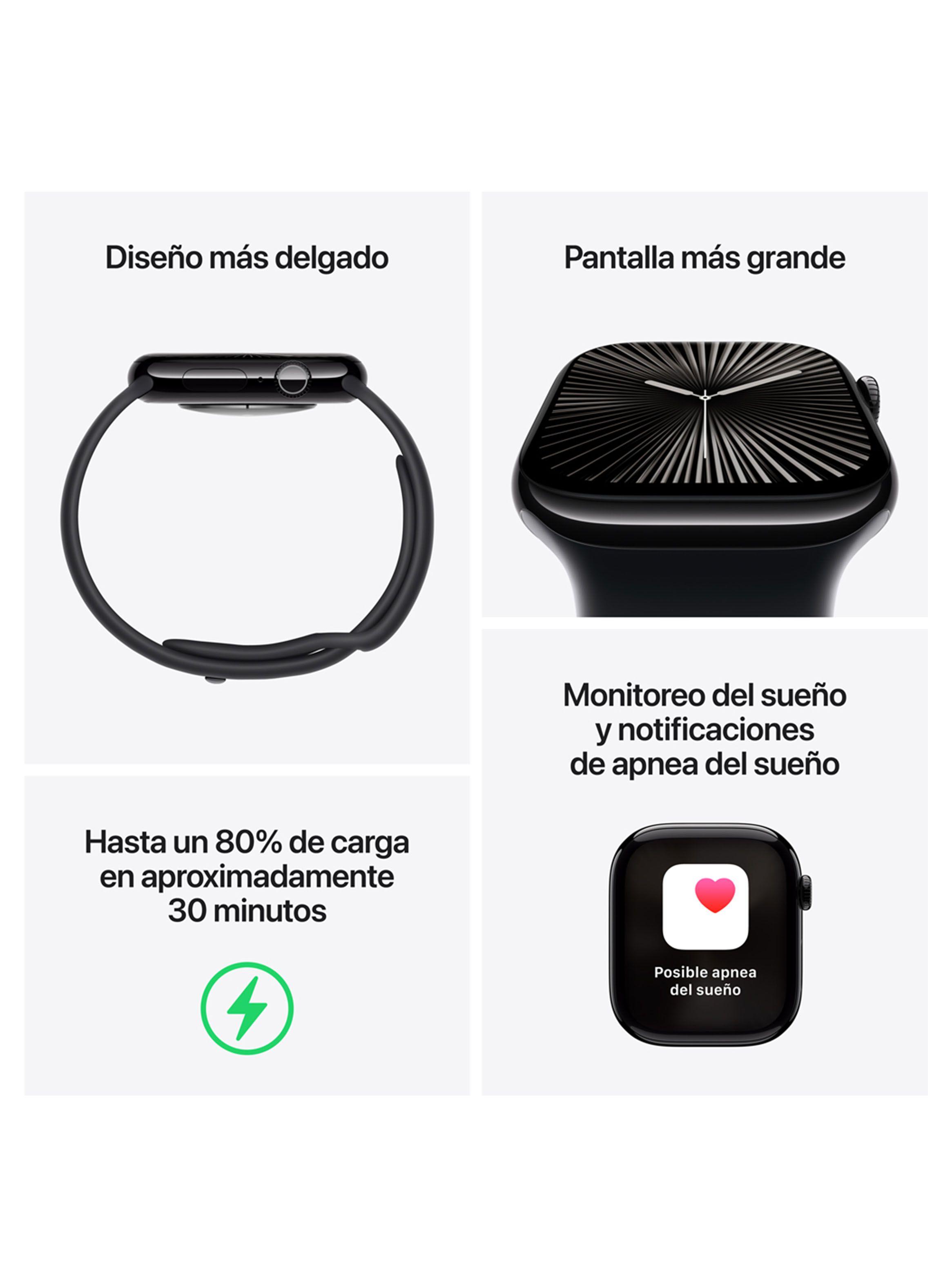 Apple Watch Series 10 GPS Caja Aluminio Plata 46mm Correa Loop Deportiva Azul Nube-2