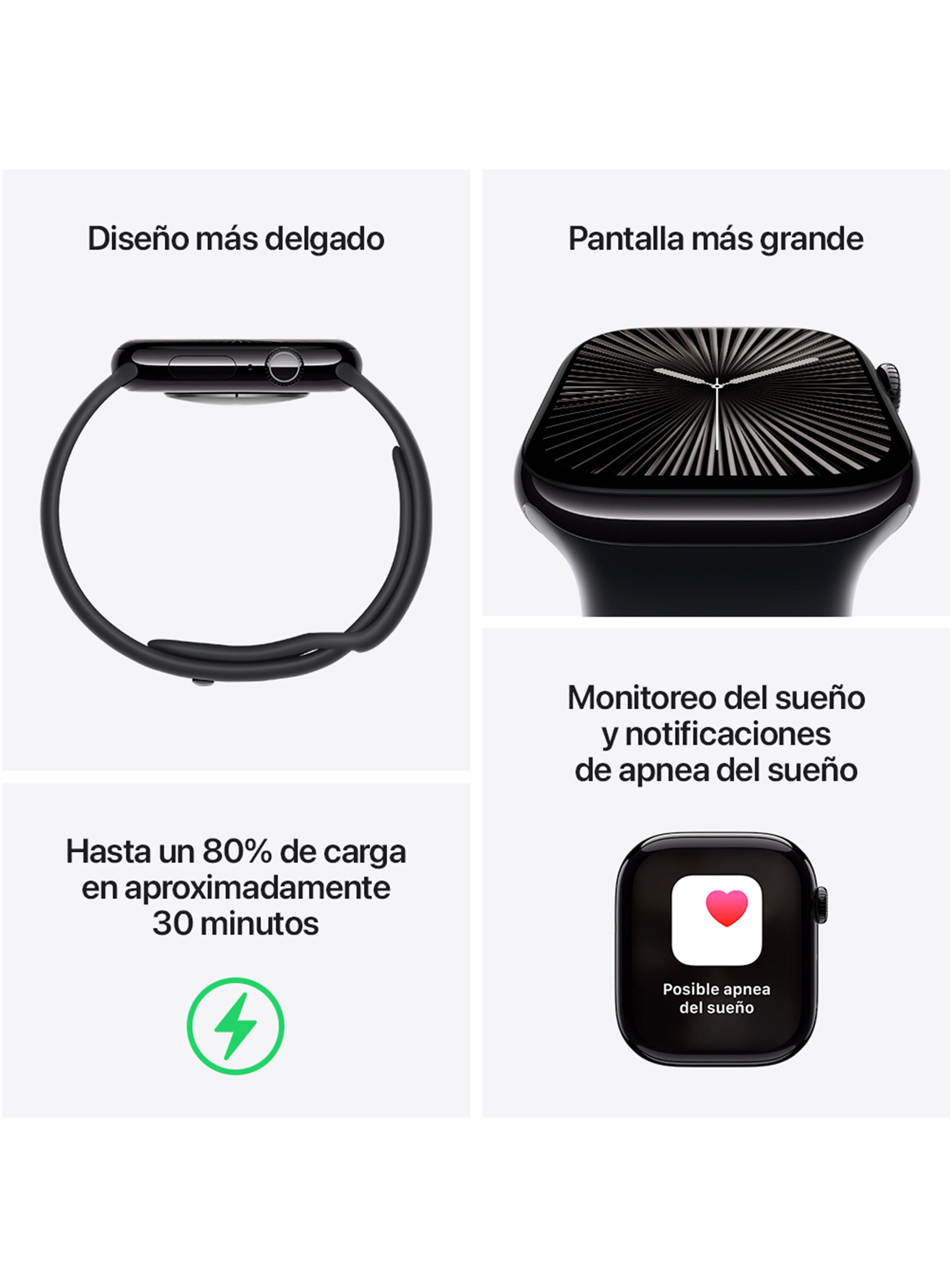 Apple Watch Series 10 GPS Caja Aluminio Negro Azabache 46mm Correa Deportiva Negra Talla M/L-2