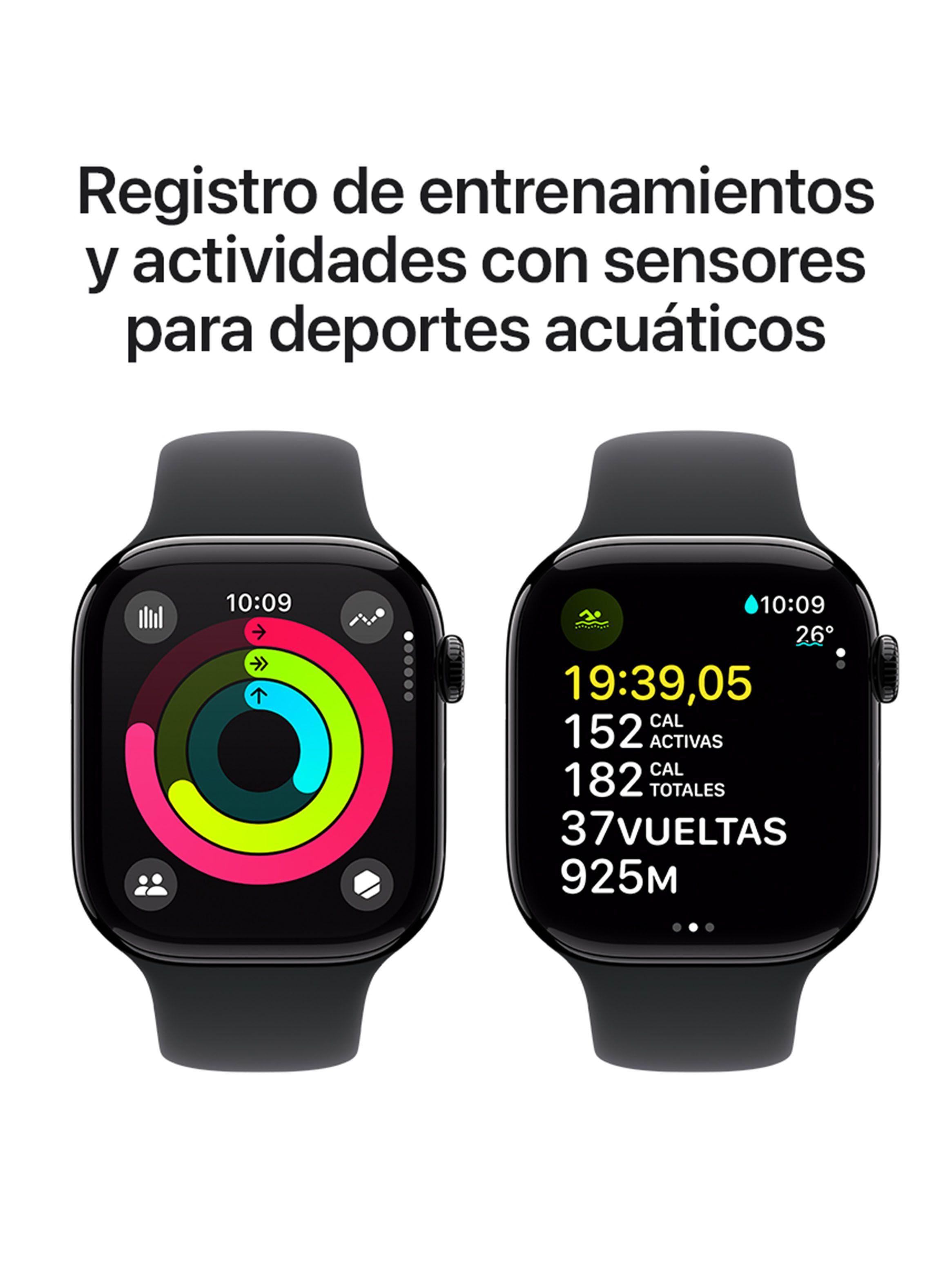 Apple Watch Series 10 GPS Caja Aluminio Negro Azabache 46mm Correa Deportiva Negra Talla M/L-3