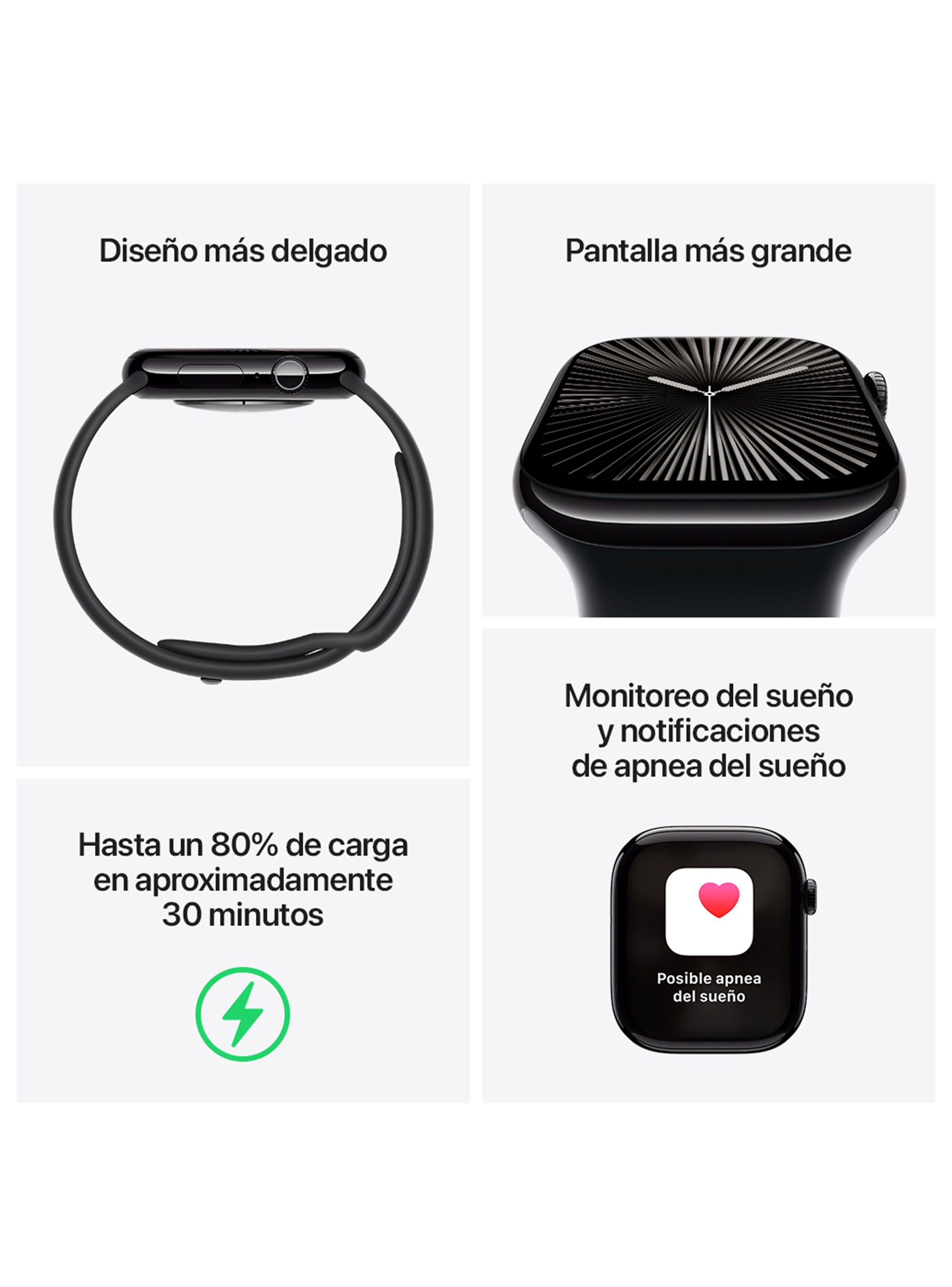 Apple Watch Series 10 GPS Caja Aluminio Negro Azabache 46mm Correa Loop Deportiva Tinta-2