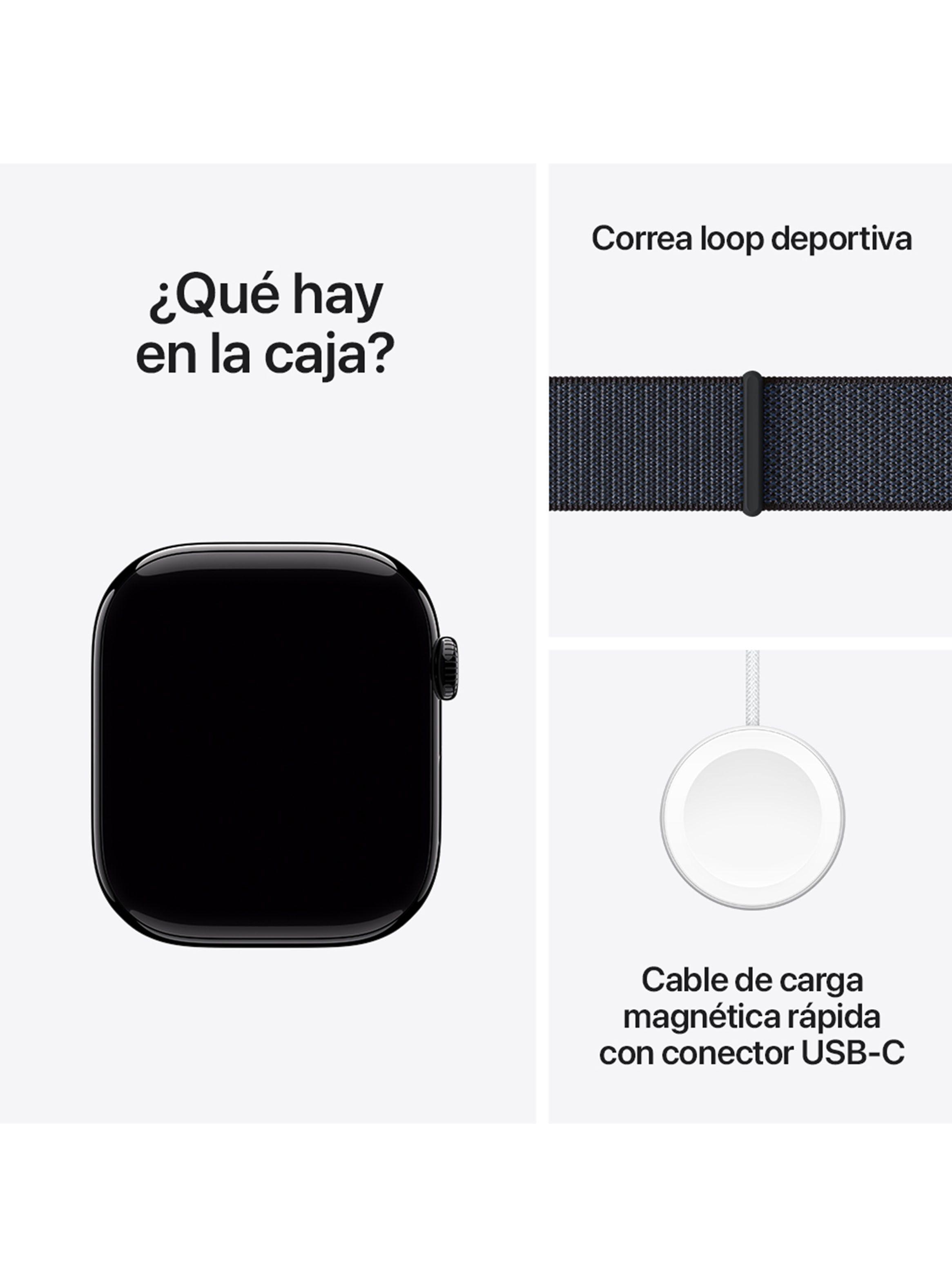 Apple Watch Series 10 GPS Caja Aluminio Negro Azabache 46mm Correa Loop Deportiva Tinta-8