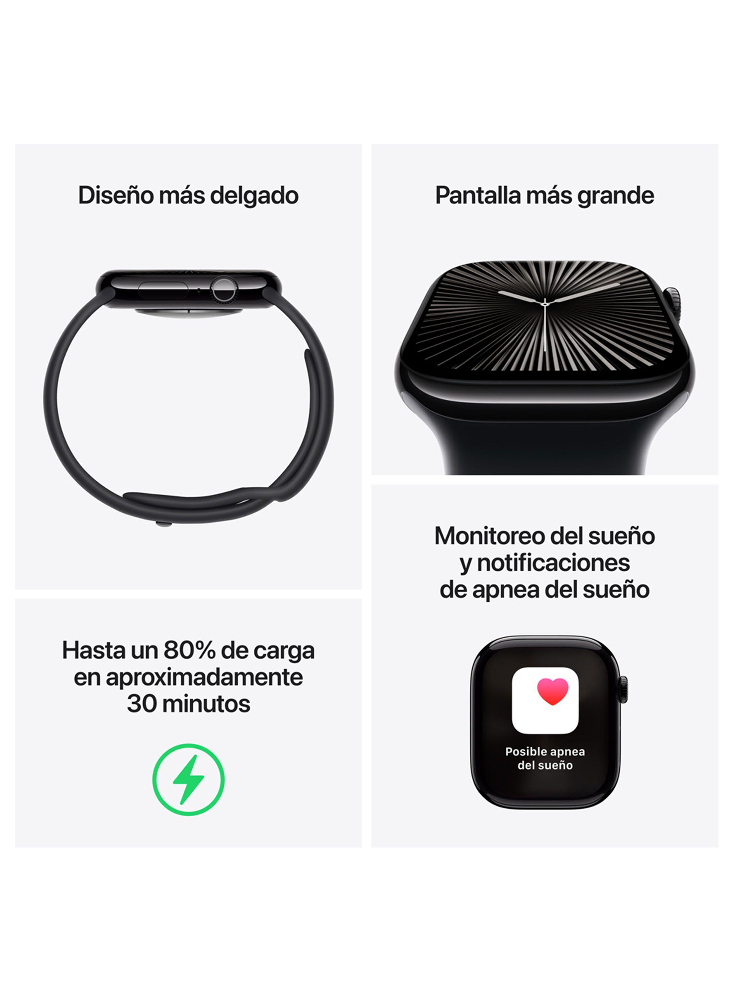 Apple Watch Series 10 GPS Caja Aluminio Oro Rosado 46mm Correa Deportiva Rosado Rubor Talla M/L-2
