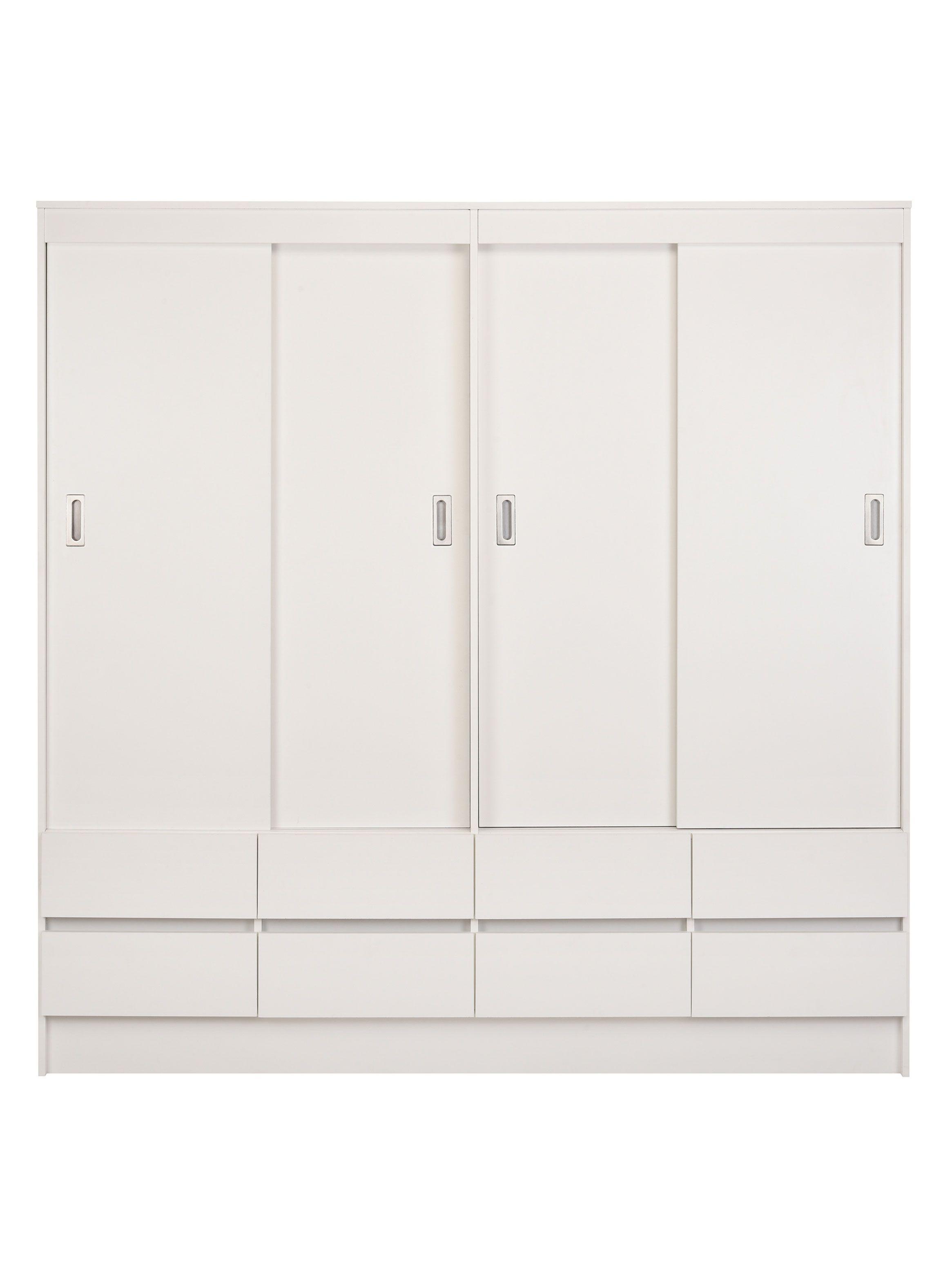 Clóset Maule 4 Puertas con Corredera 8 Cajones Blanco-0