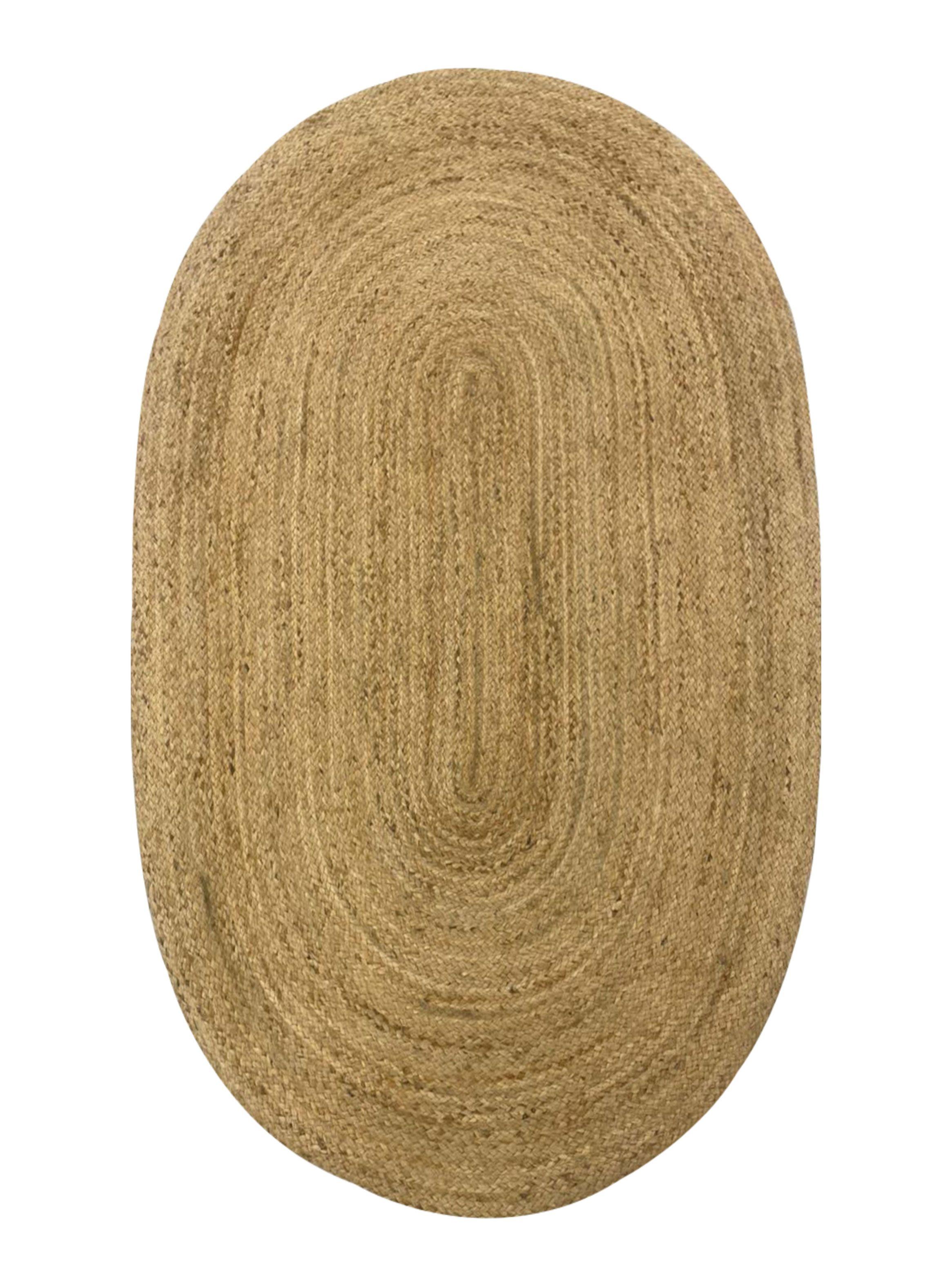 Alfombra Yute Braid Ovalada 120 x 180 cm Beige-0