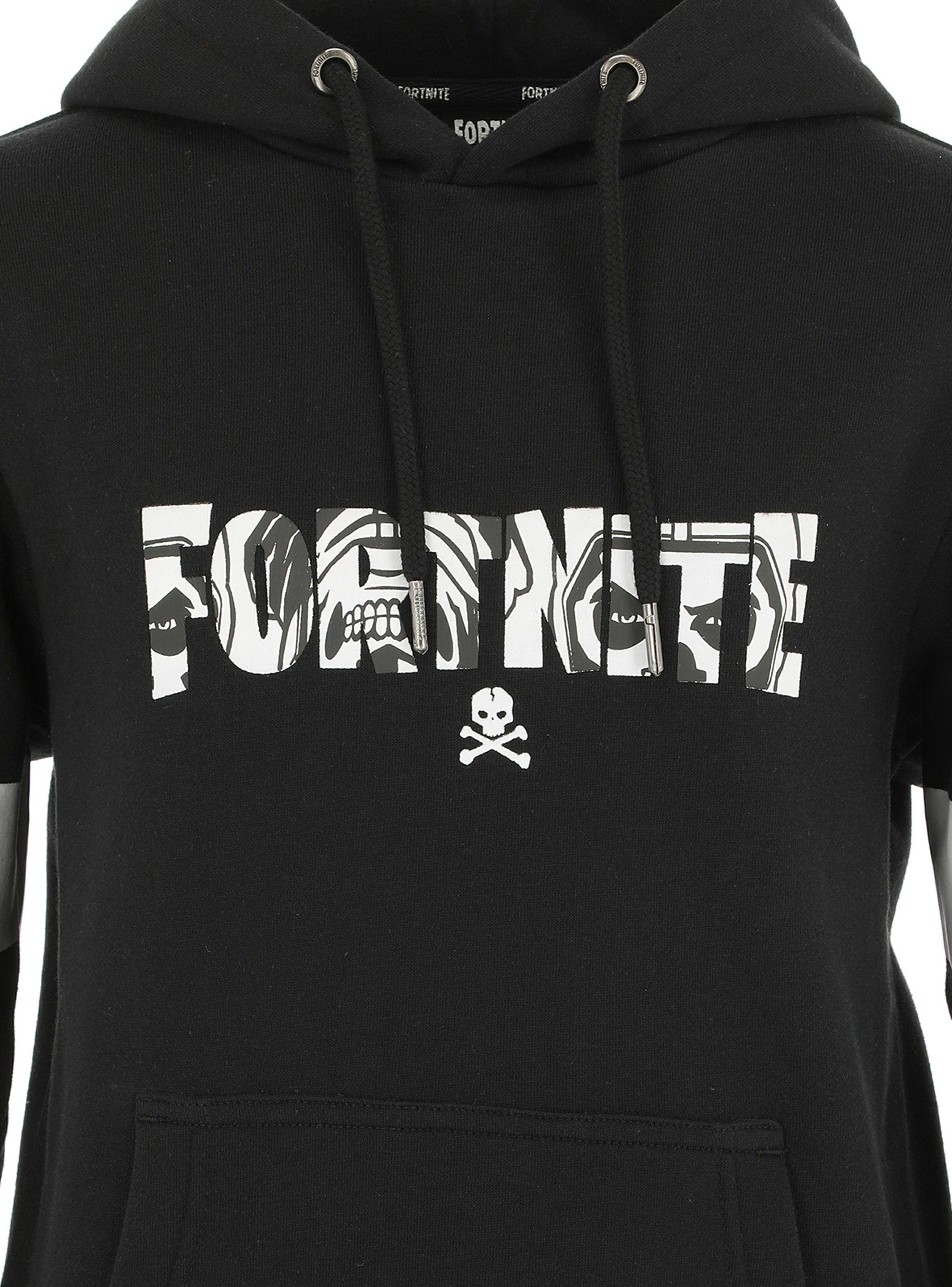 Polerón Hoodie Negro Junior Skull Trooper Fortnite-3