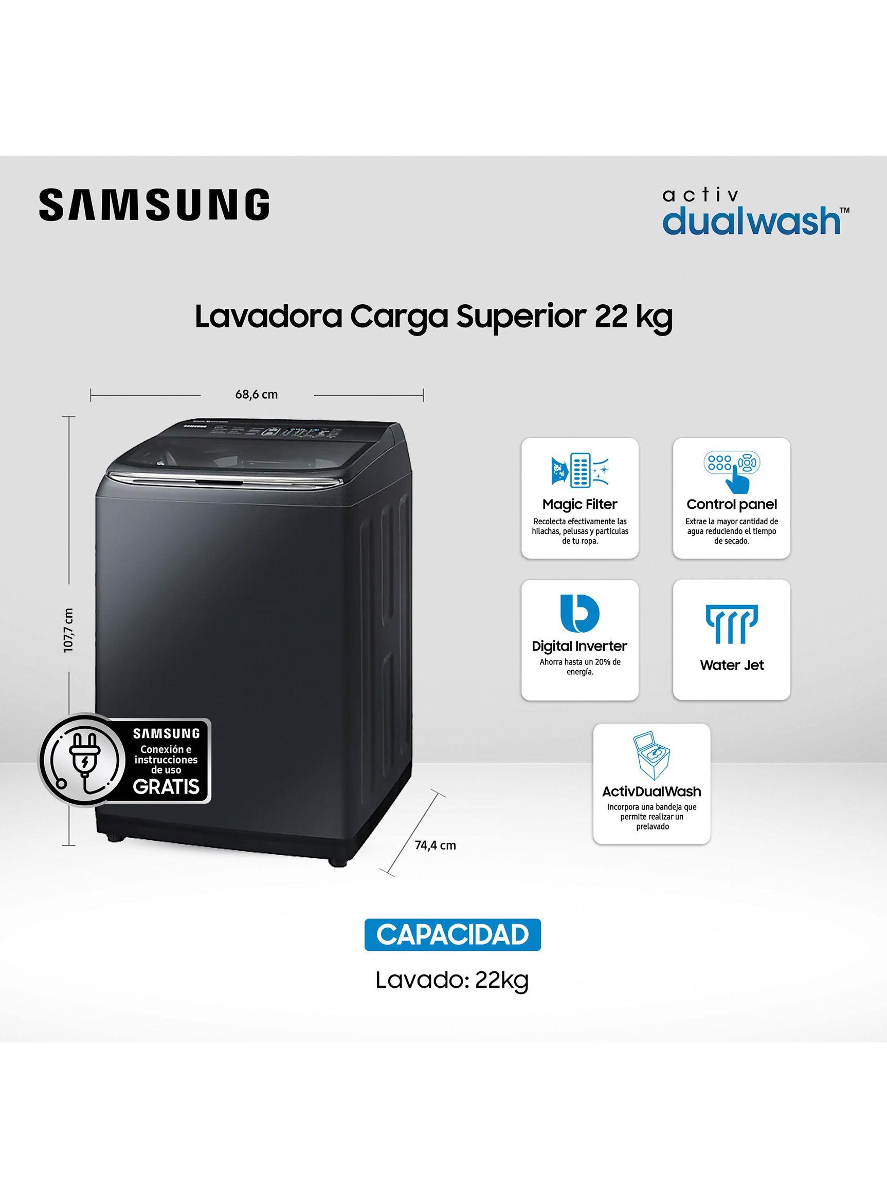 Lavadora de Carga Superior Black 22 Kilos WA22R8700GV/ZS-1