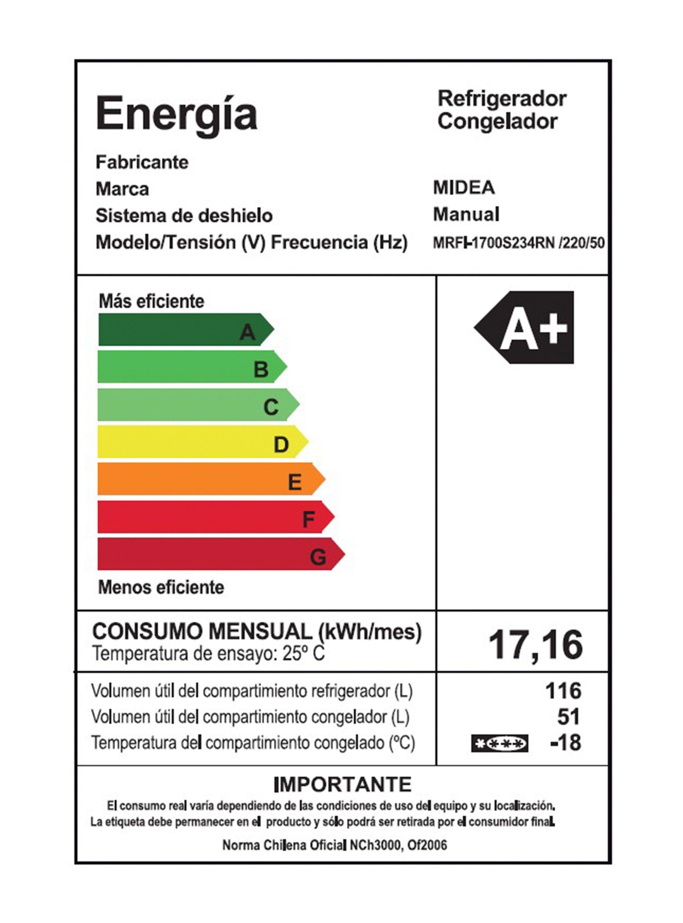 Refrigerador Frío Directo 167 Litros MRFI-1700S234RN-8