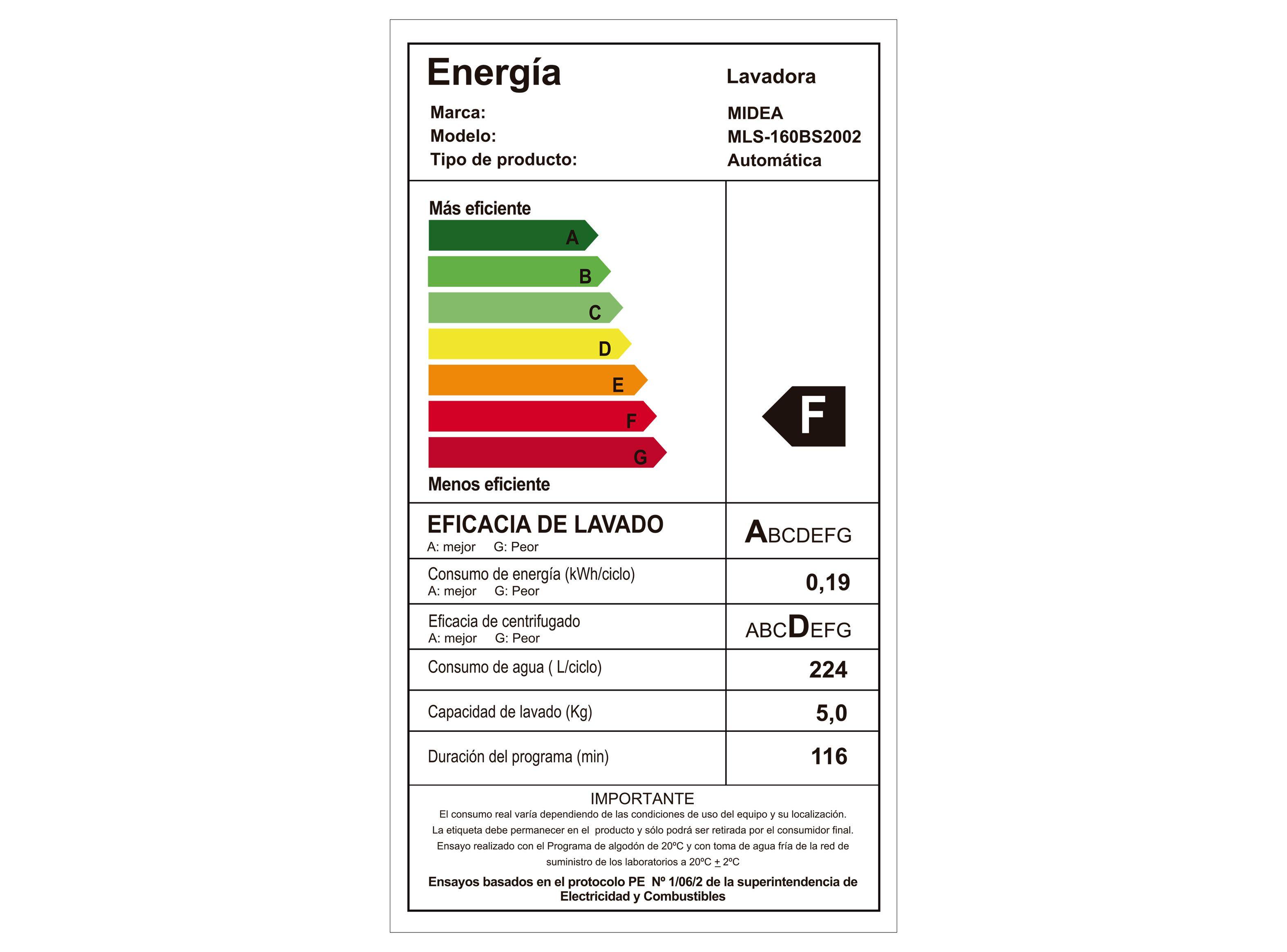 Lavadora Midea  Superior 16 Kg MLS-160BS-5