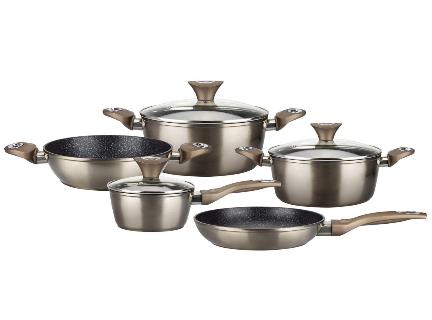 Batería de Cocina de Aluminio 8 Piezas Champagne-0